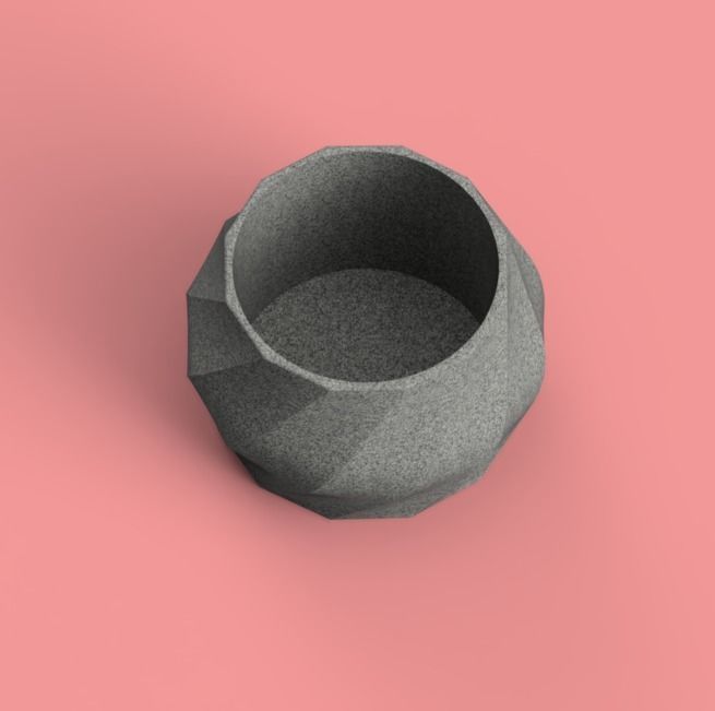 Poligonial Planter  3D print model_2
