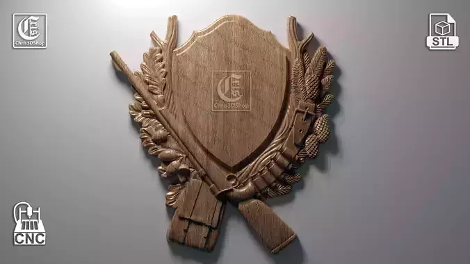 Trophy Mounting Plaque 9 - 3D STL Files for CNC 
