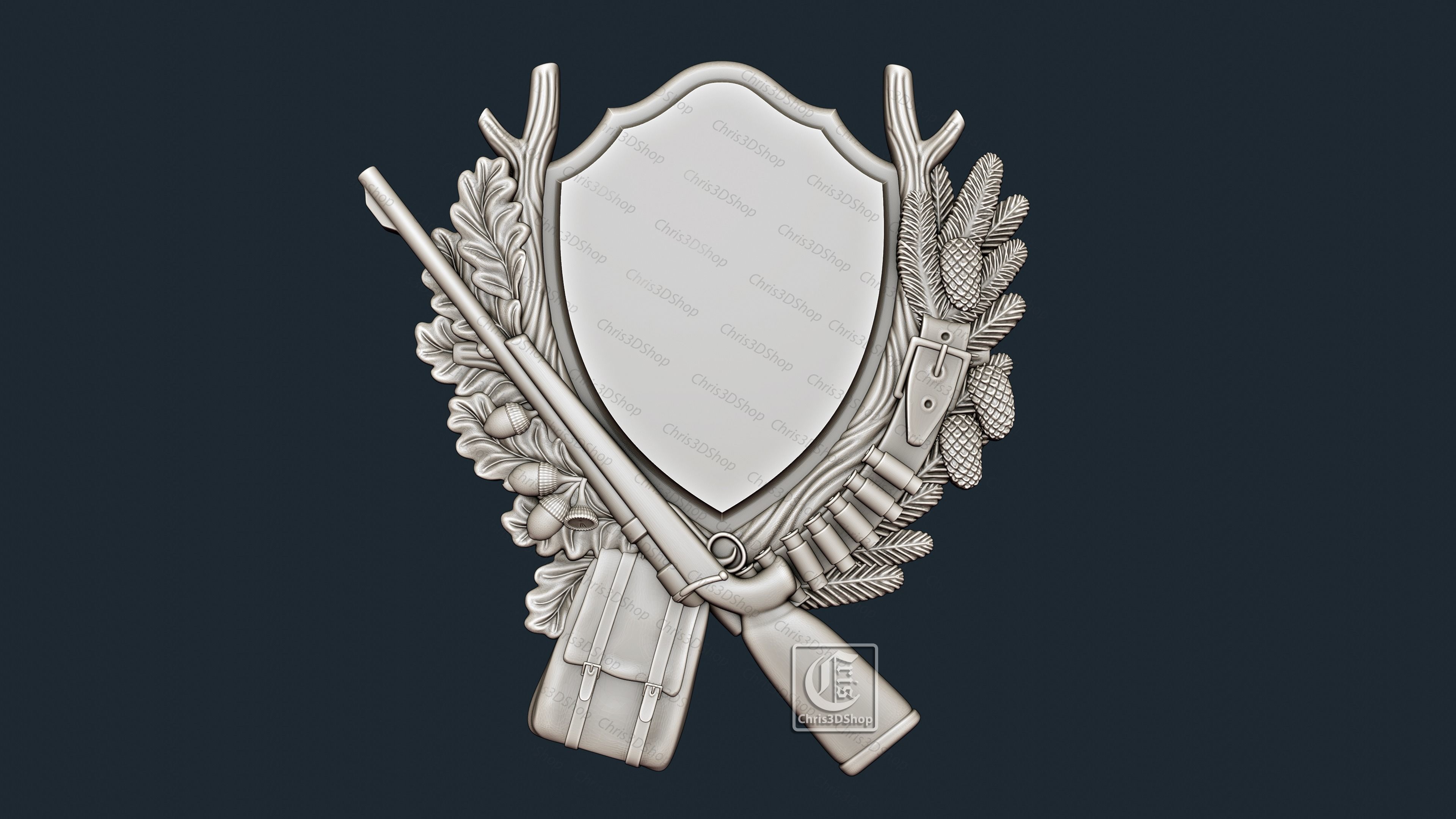 Trophy Mounting Plaque 9 - 3D STL Files for CNC 3D model_1