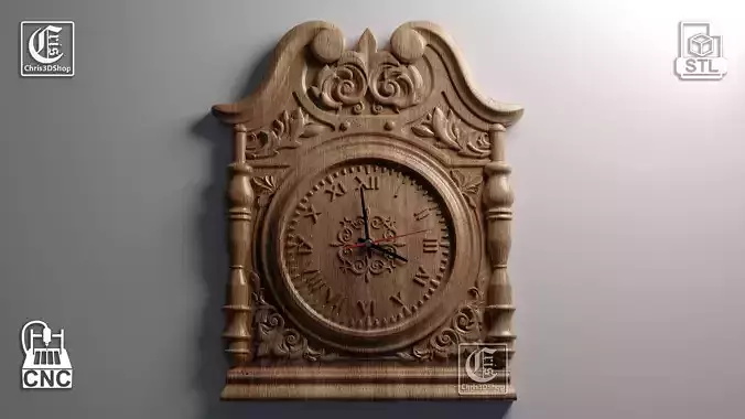 Wall Clock 14 - 3D STL file for CNC 