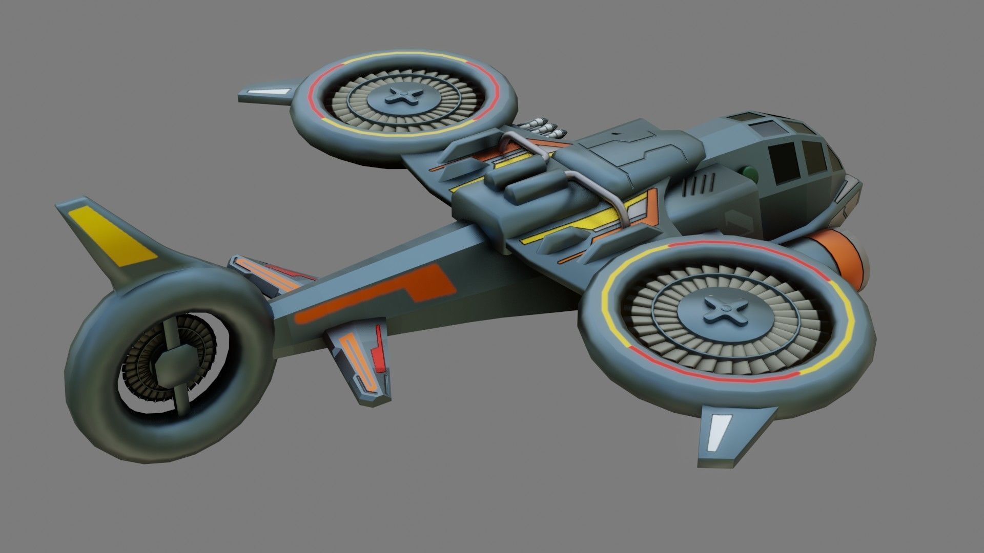 Sci-Fi Drop Ship - Low Poly - Game Ready - PBR Low-poly 3D model_8