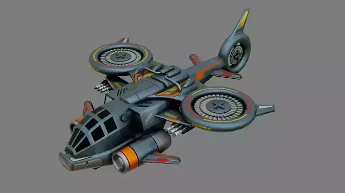 Sci-Fi Drop Ship - Low Poly - Game Ready - PBR