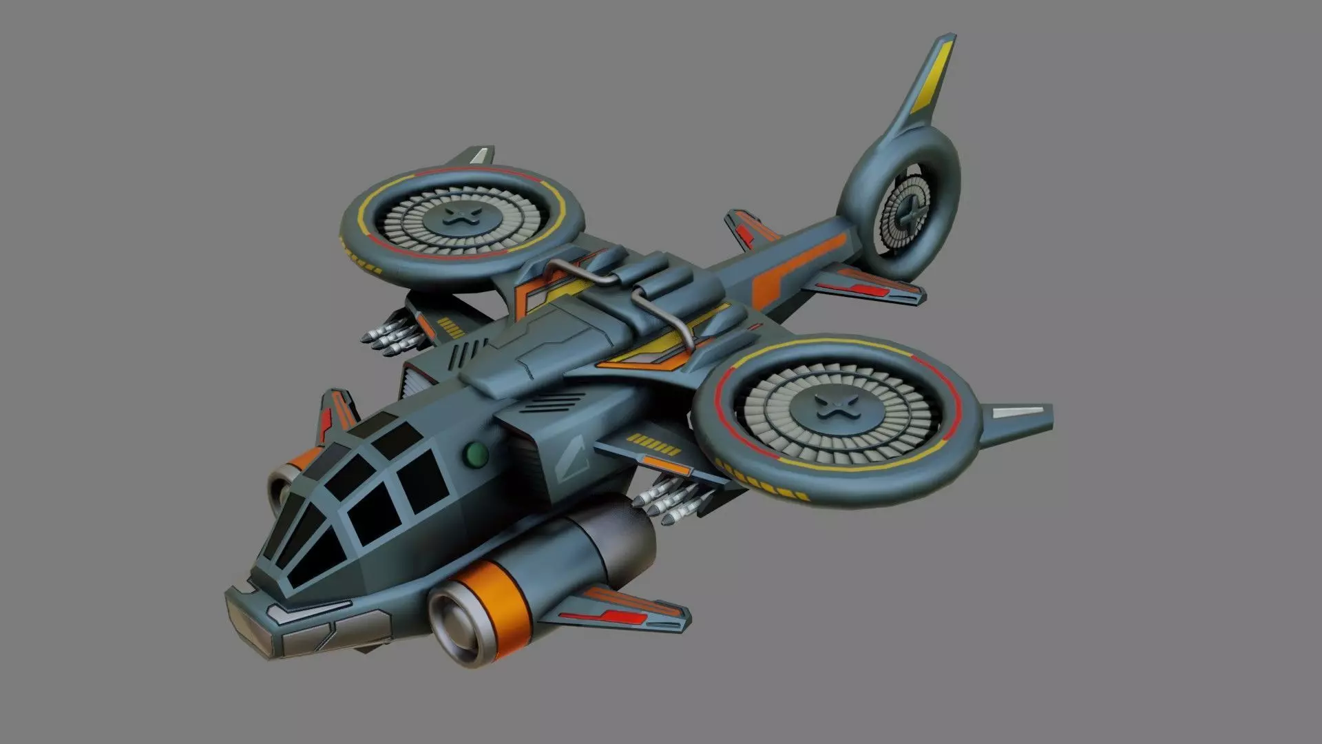 Sci-Fi Drop Ship - Low Poly - Game Ready - PBR Low-poly 3D model_0