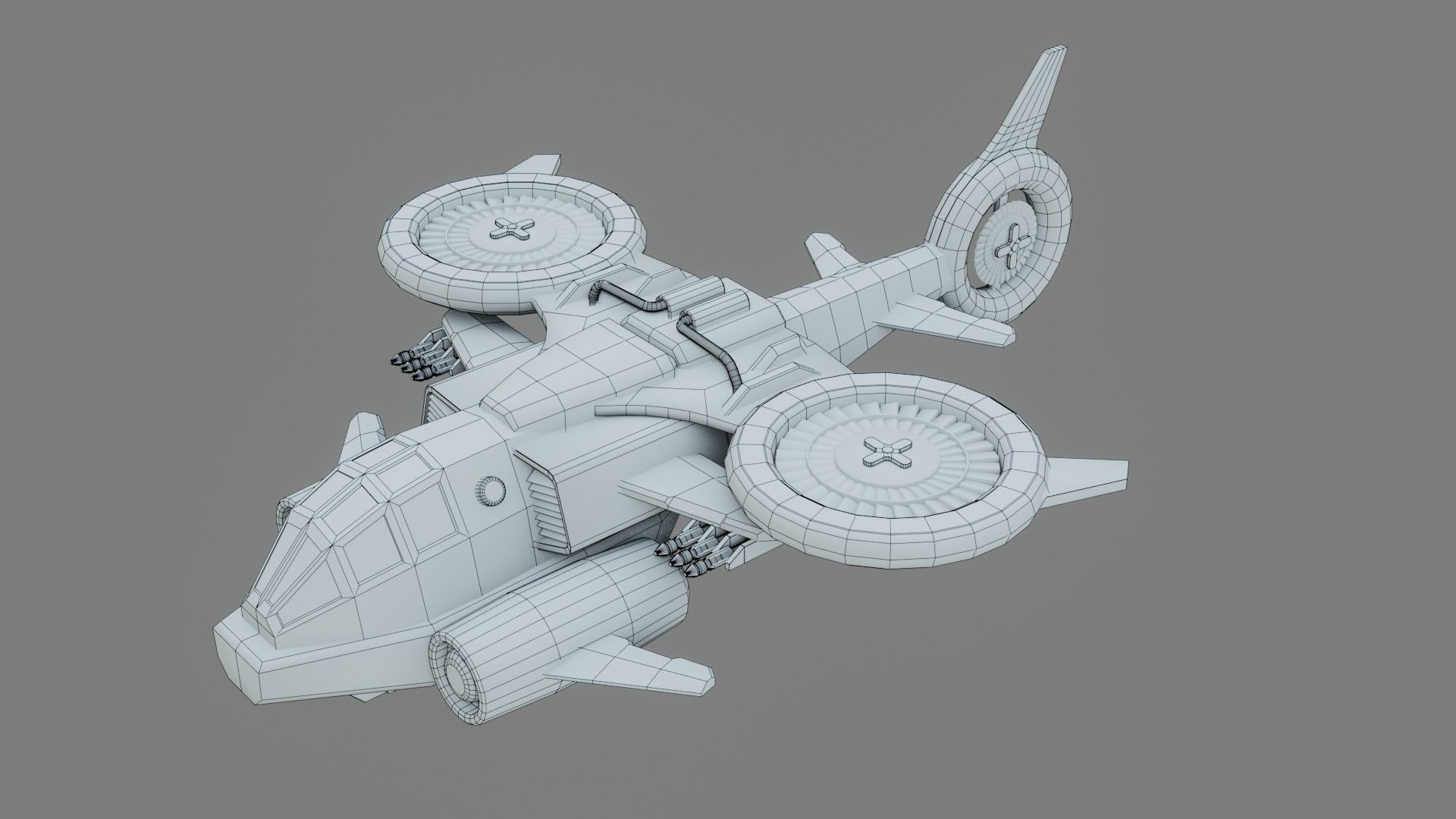 Sci-Fi Drop Ship - Low Poly - Game Ready - PBR Low-poly 3D model_13