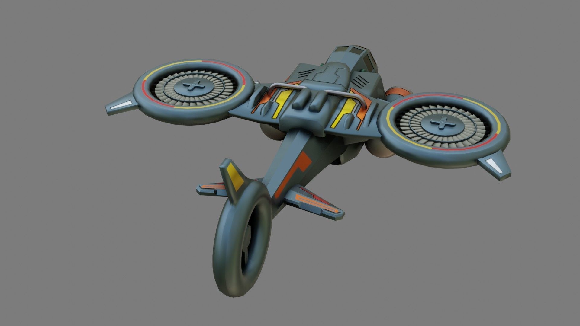 Sci-Fi Drop Ship - Low Poly - Game Ready - PBR Low-poly 3D model_7