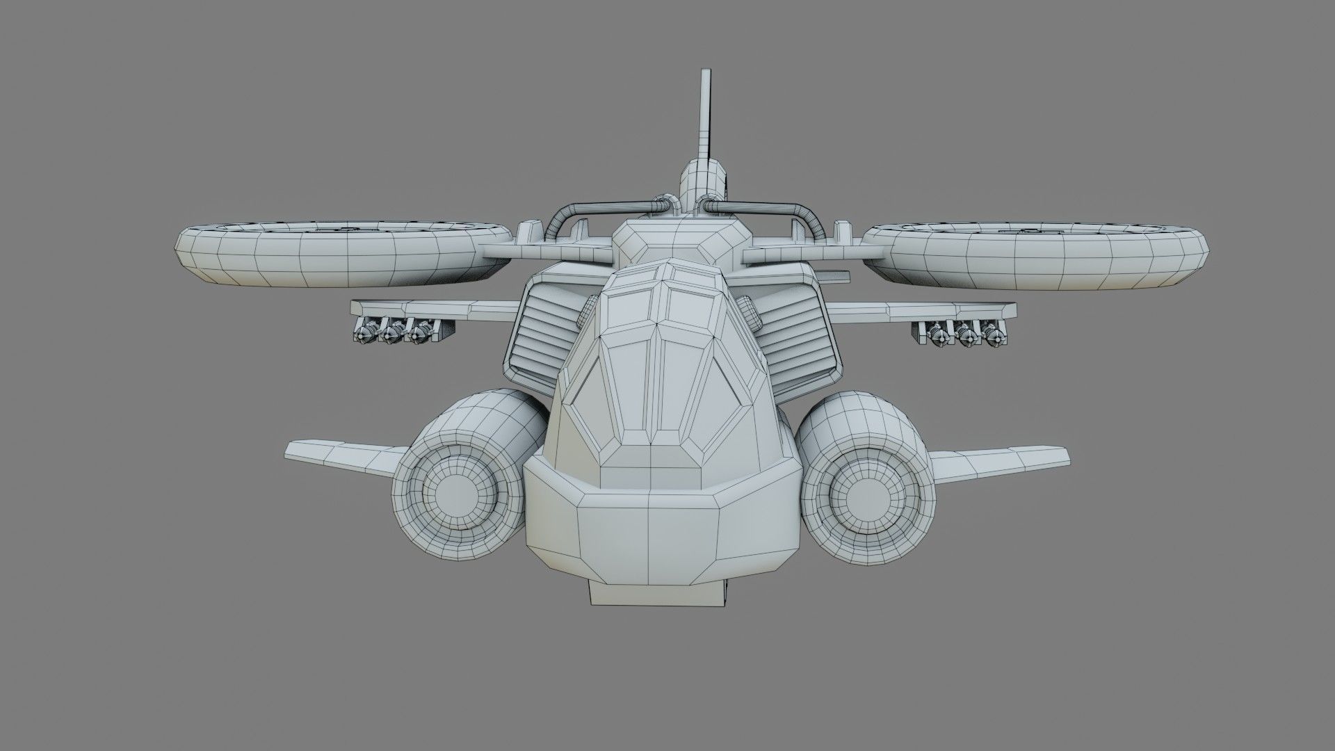 Sci-Fi Drop Ship - Low Poly - Game Ready - PBR Low-poly 3D model_22