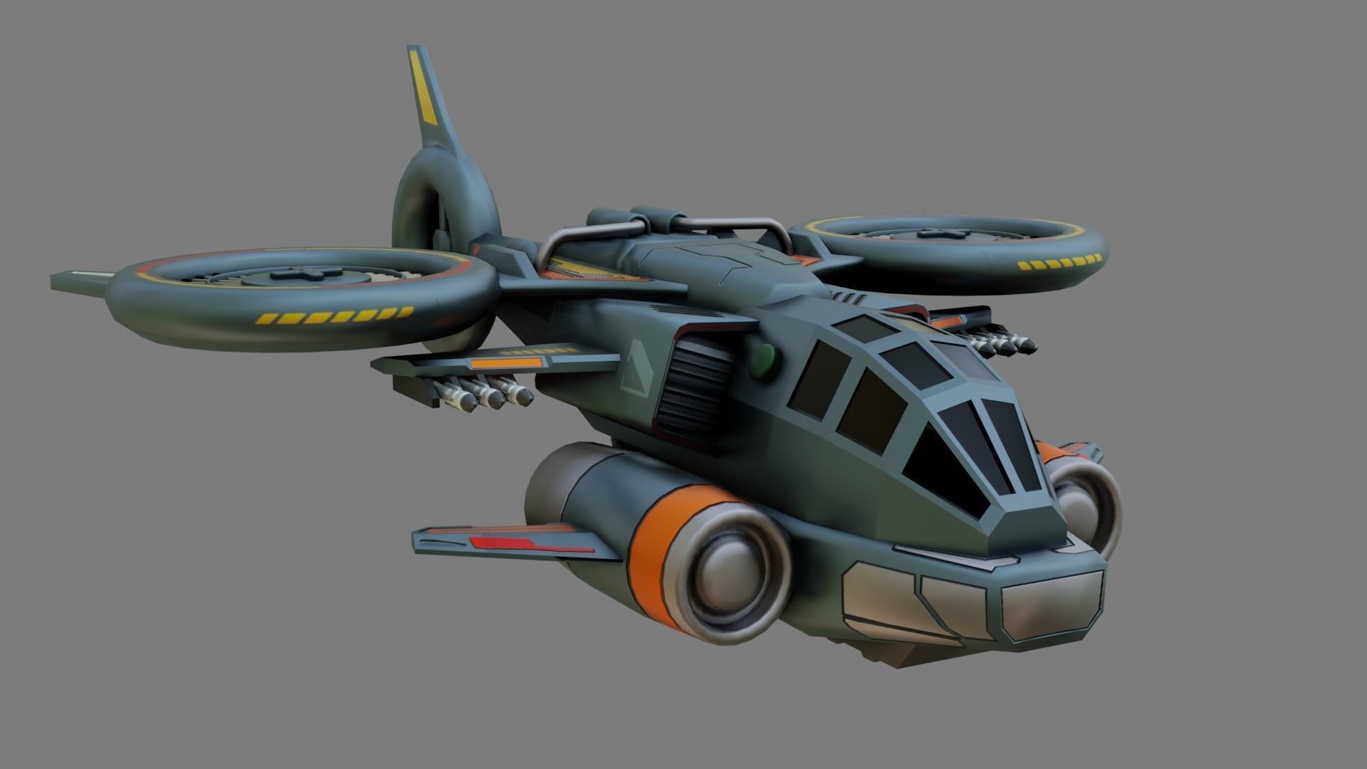 Sci-Fi Drop Ship - Low Poly - Game Ready - PBR Low-poly 3D model_10
