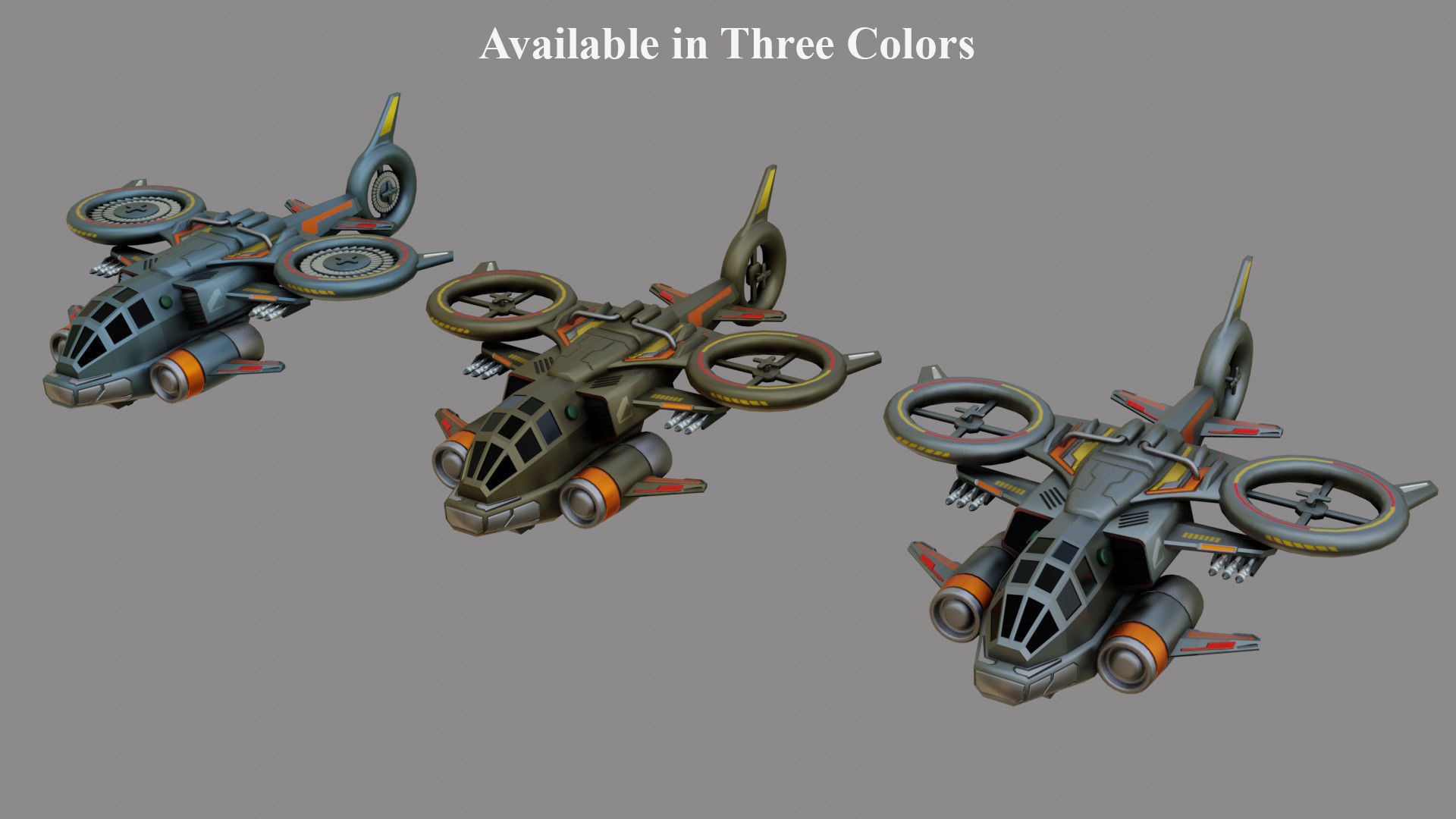 Sci-Fi Drop Ship - Low Poly - Game Ready - PBR Low-poly 3D model_2