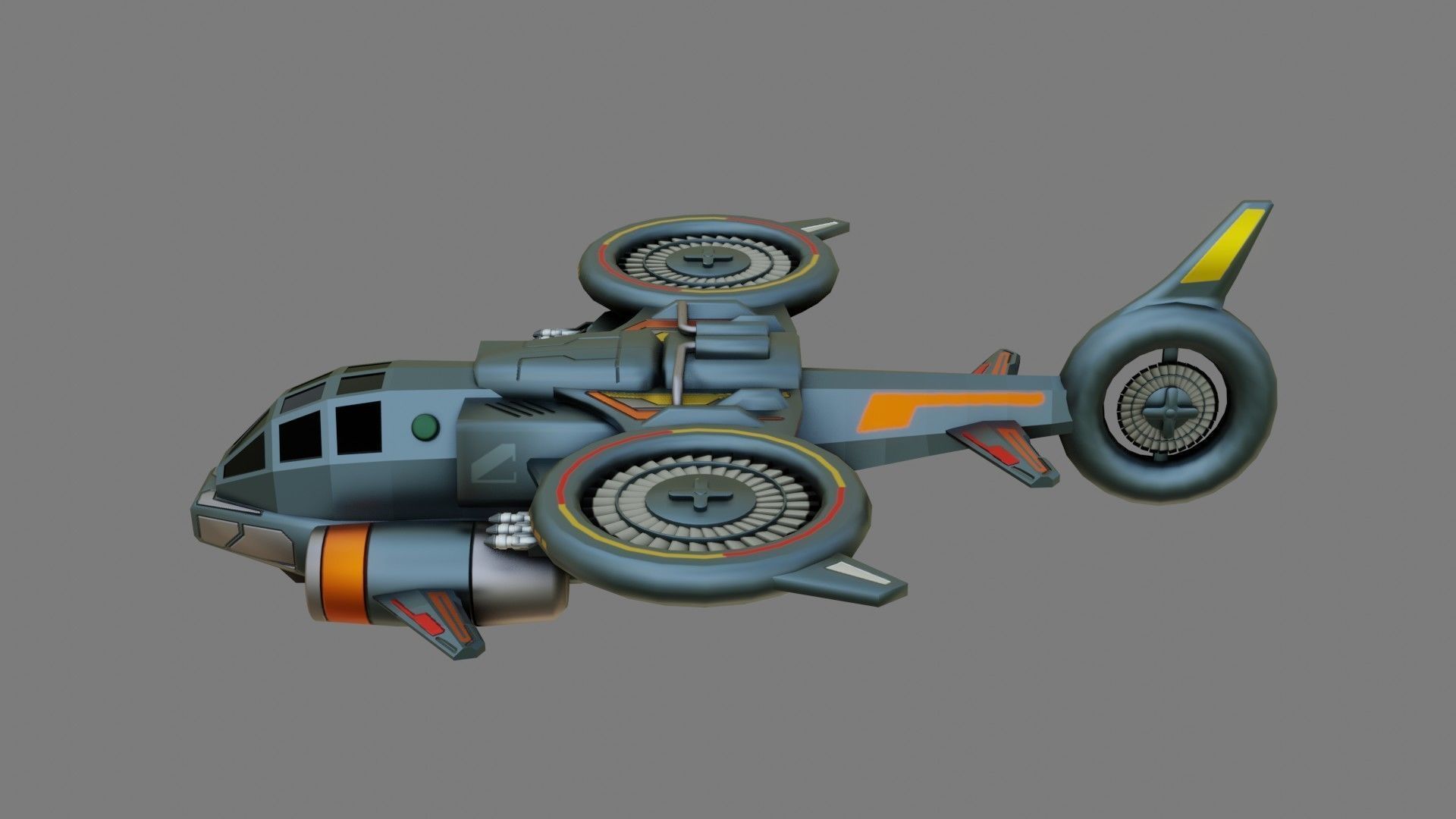 Sci-Fi Drop Ship - Low Poly - Game Ready - PBR Low-poly 3D model_4