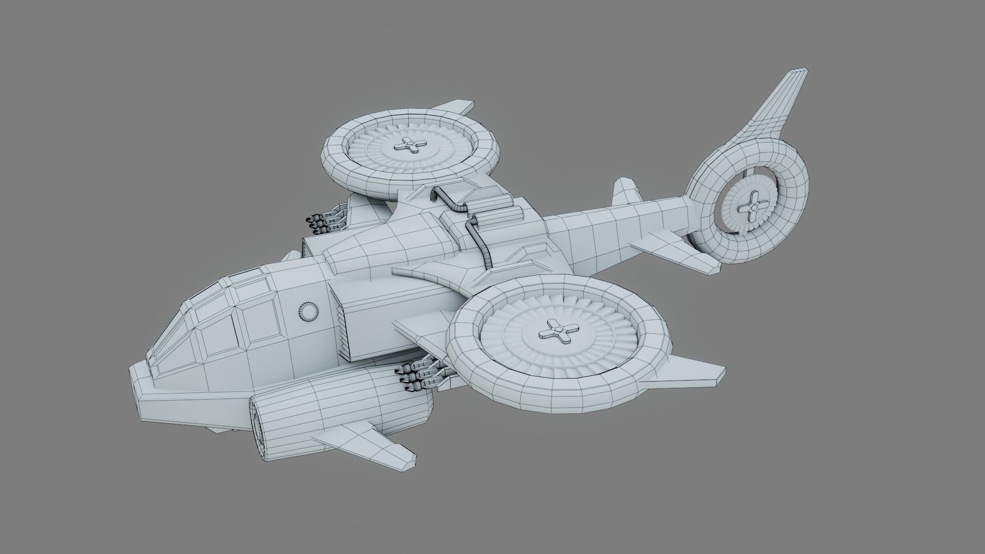 Sci-Fi Drop Ship - Low Poly - Game Ready - PBR Low-poly 3D model_14