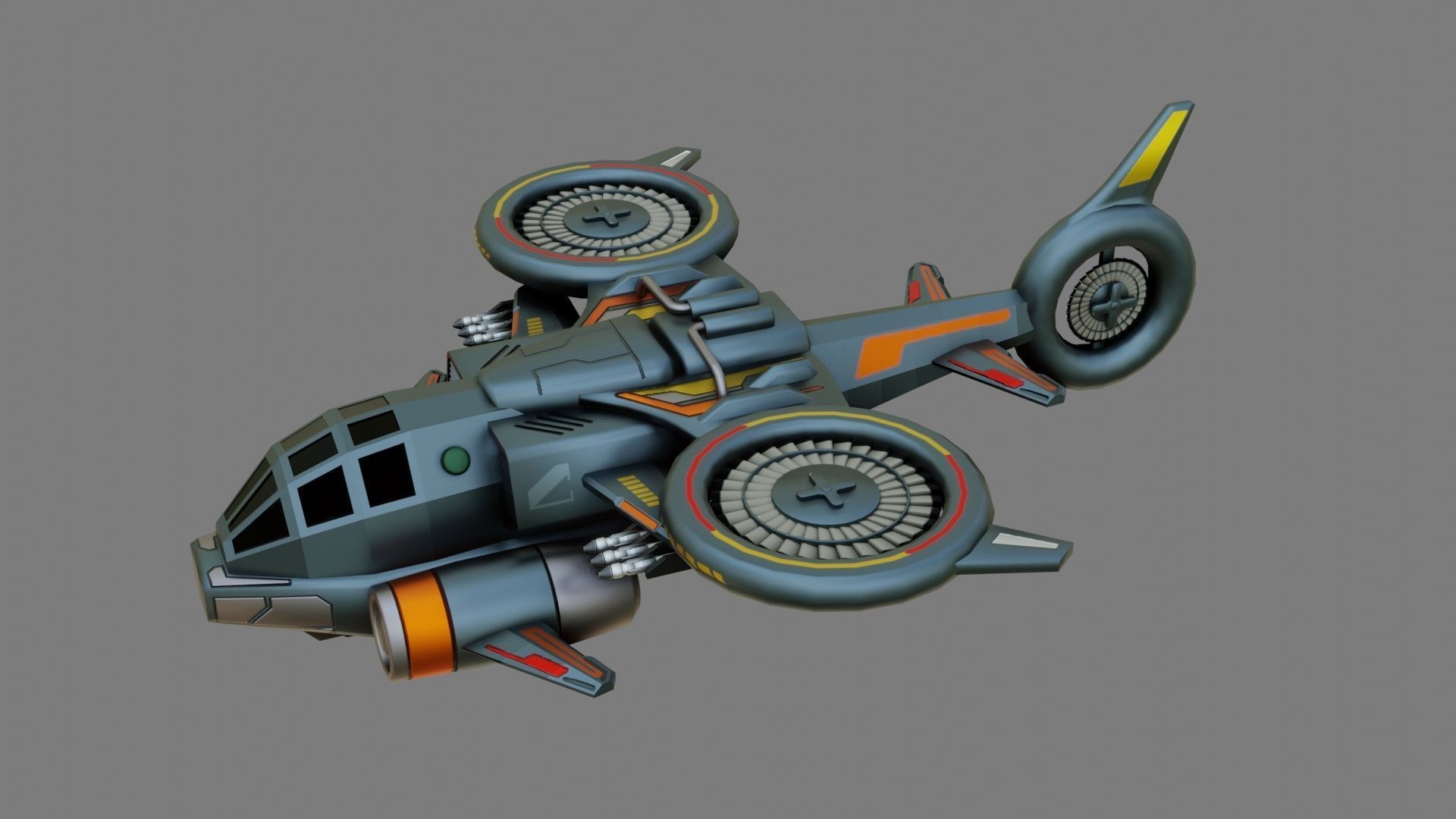 Sci-Fi Drop Ship - Low Poly - Game Ready - PBR Low-poly 3D model_3