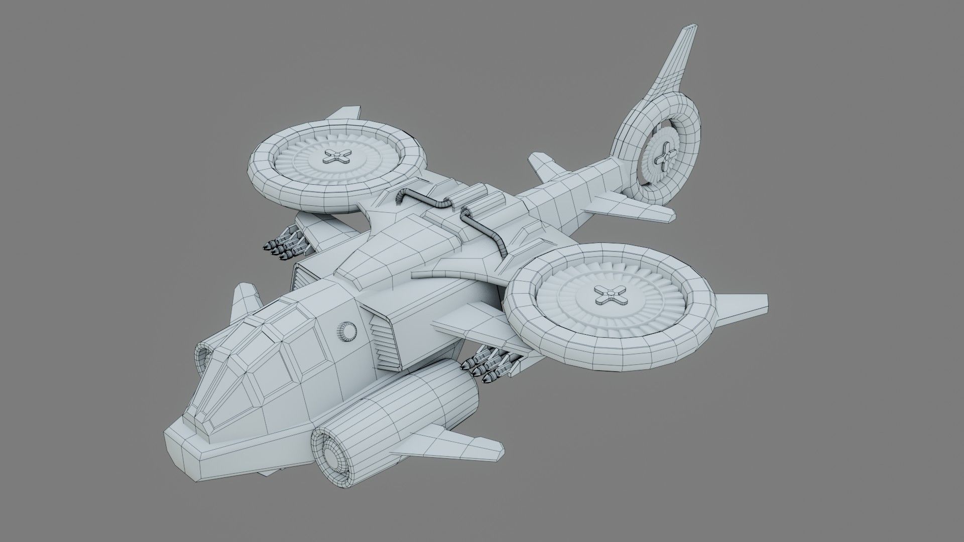 Sci-Fi Drop Ship - Low Poly - Game Ready - PBR Low-poly 3D model_12