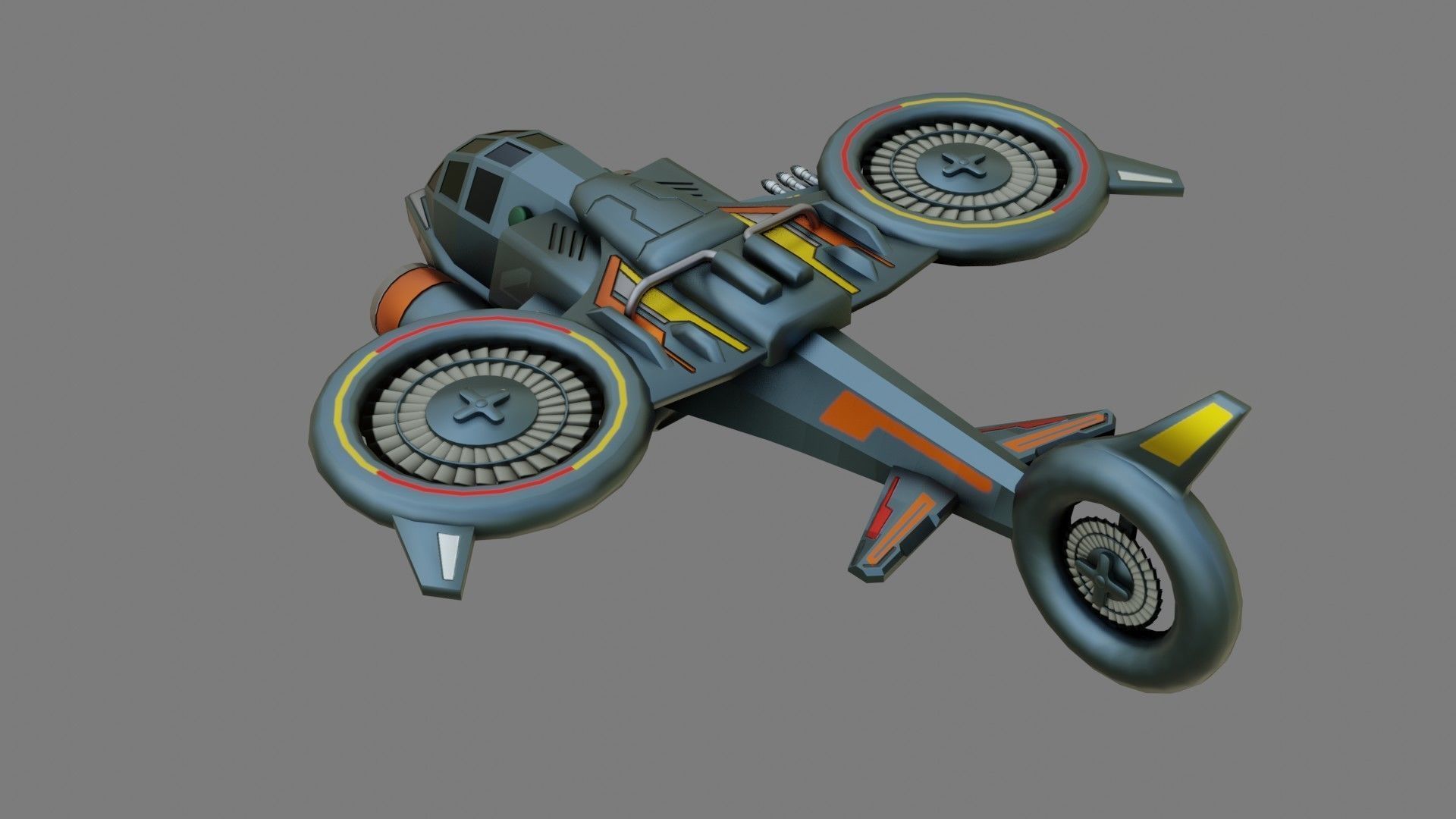 Sci-Fi Drop Ship - Low Poly - Game Ready - PBR Low-poly 3D model_6