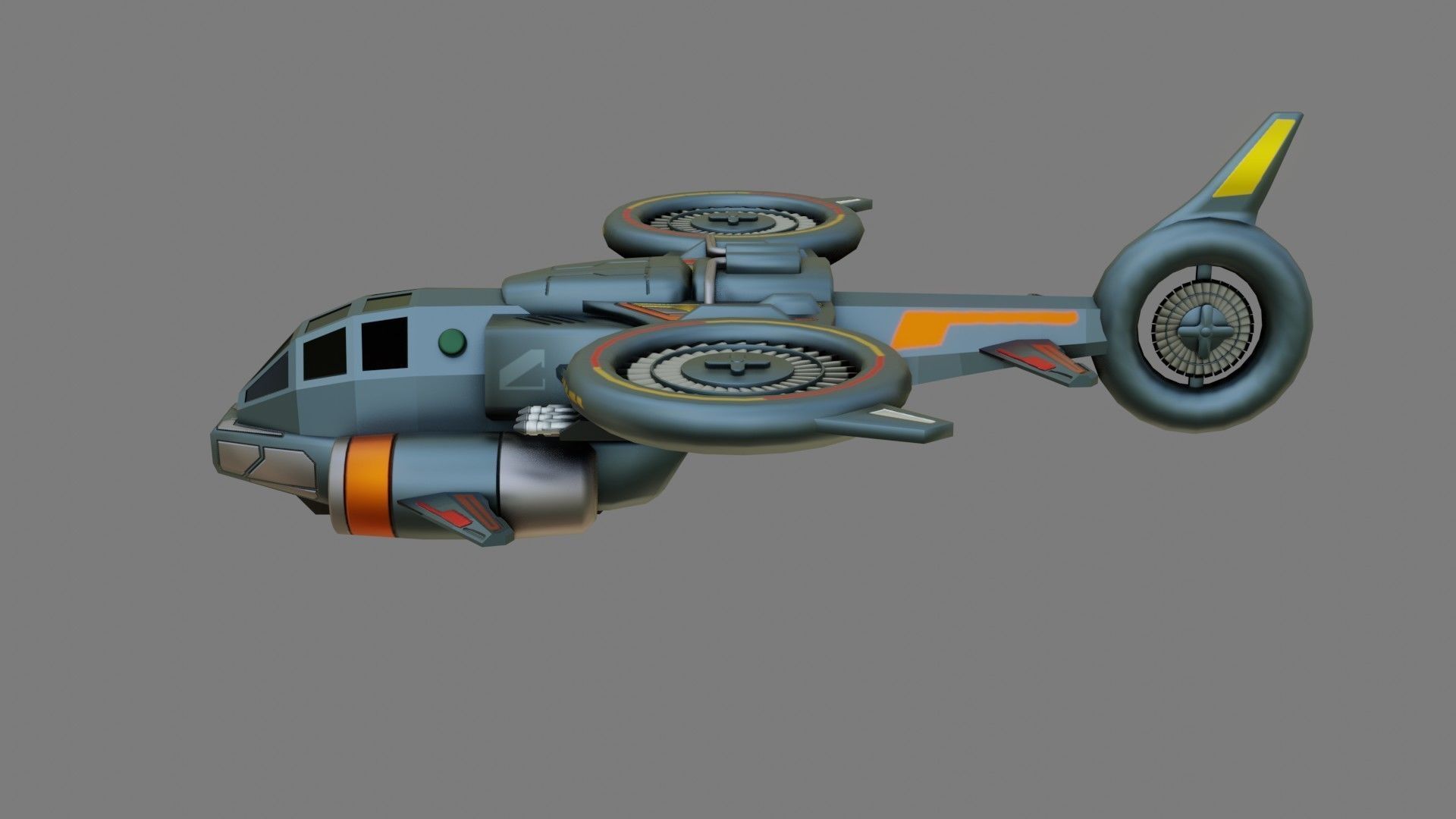 Sci-Fi Drop Ship - Low Poly - Game Ready - PBR Low-poly 3D model_5