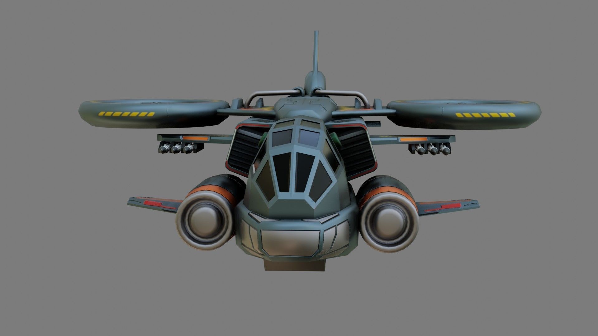Sci-Fi Drop Ship - Low Poly - Game Ready - PBR Low-poly 3D model_11