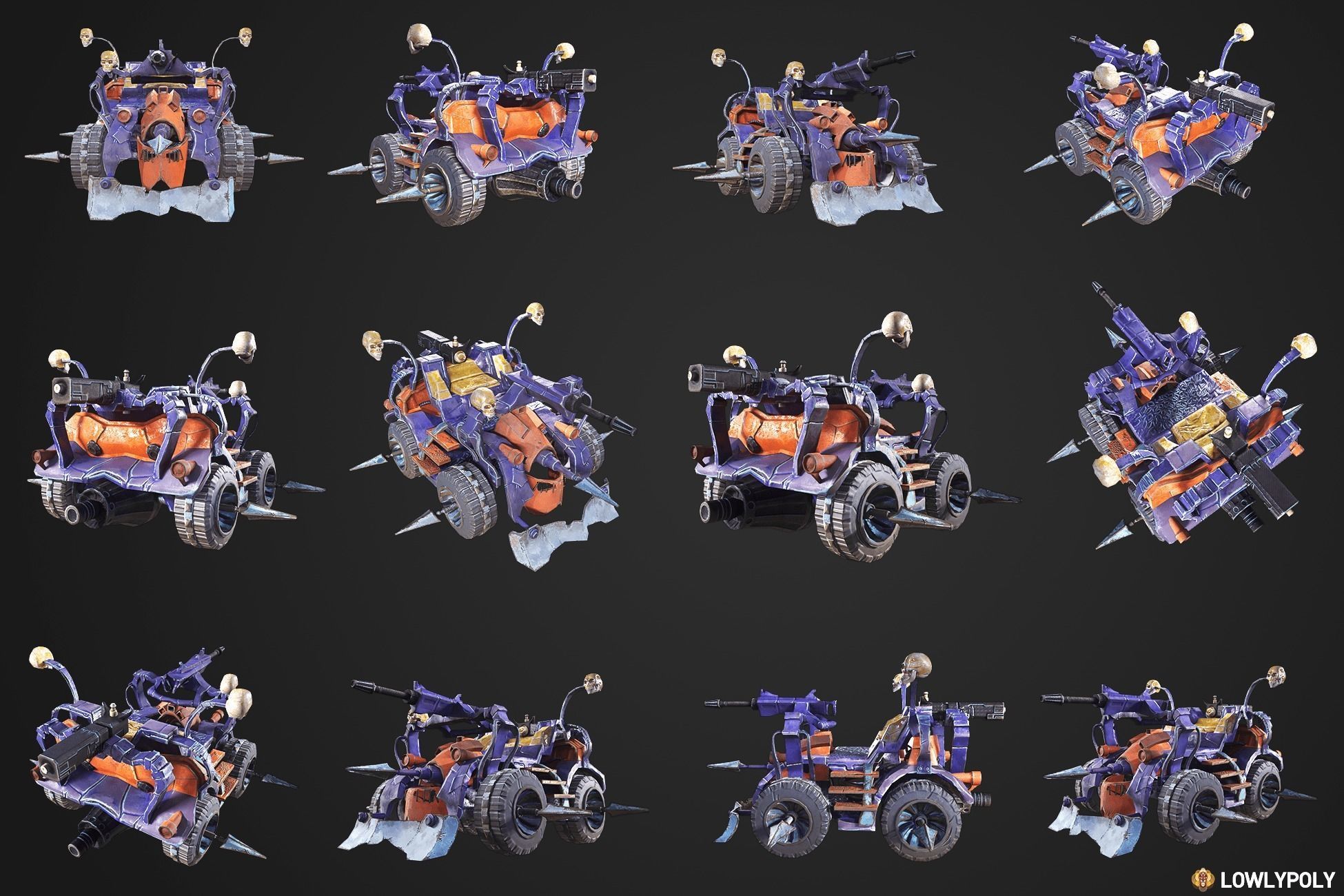 Stylized Tanks Bundle Low-poly 3D model_11