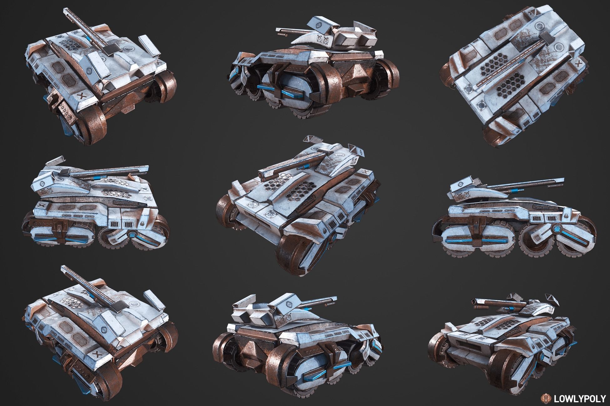 Stylized Tanks Bundle Low-poly 3D model_3