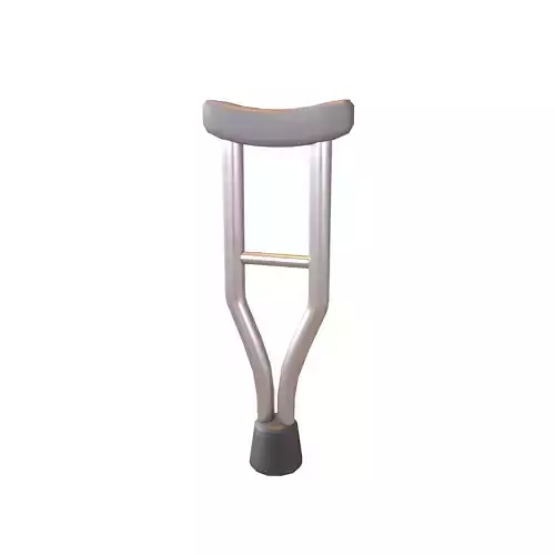 Armpit Crutches v1 001 Low-poly 3D model