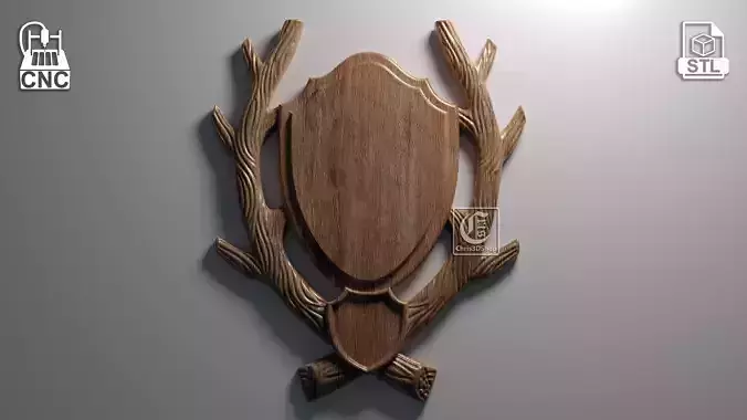 Trophy Mounting Plaque 10 - 3D STL Files for CNC 