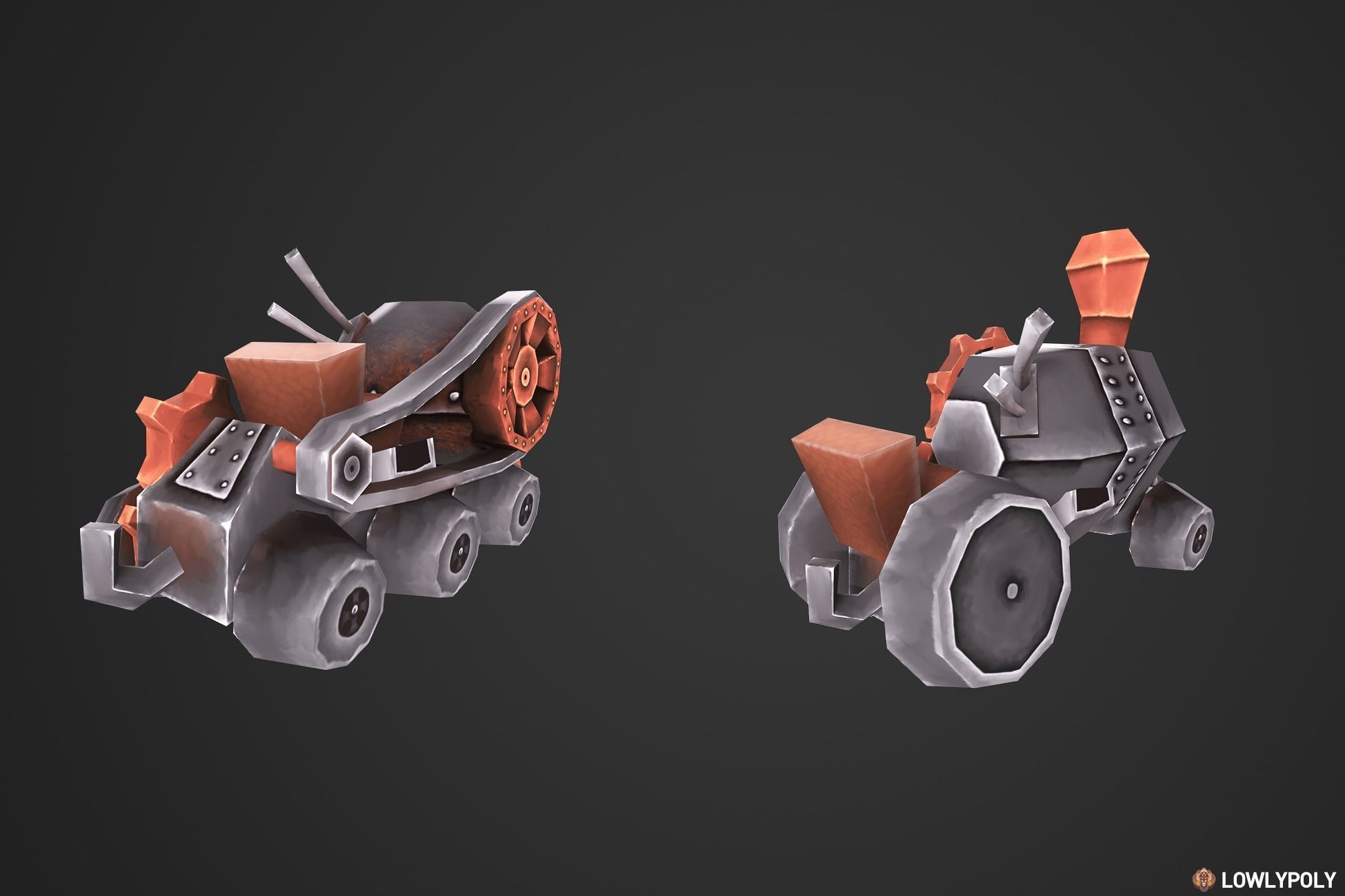 Stylized Railway Modular Constructor Low-poly 3D model_17