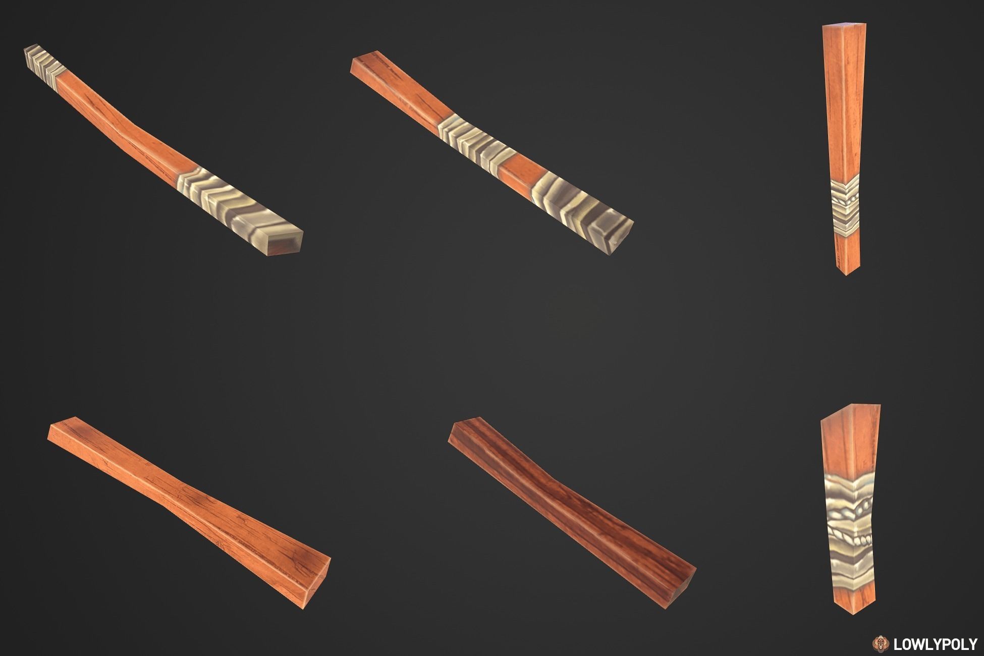 Stylized Railway Modular Constructor Low-poly 3D model_21