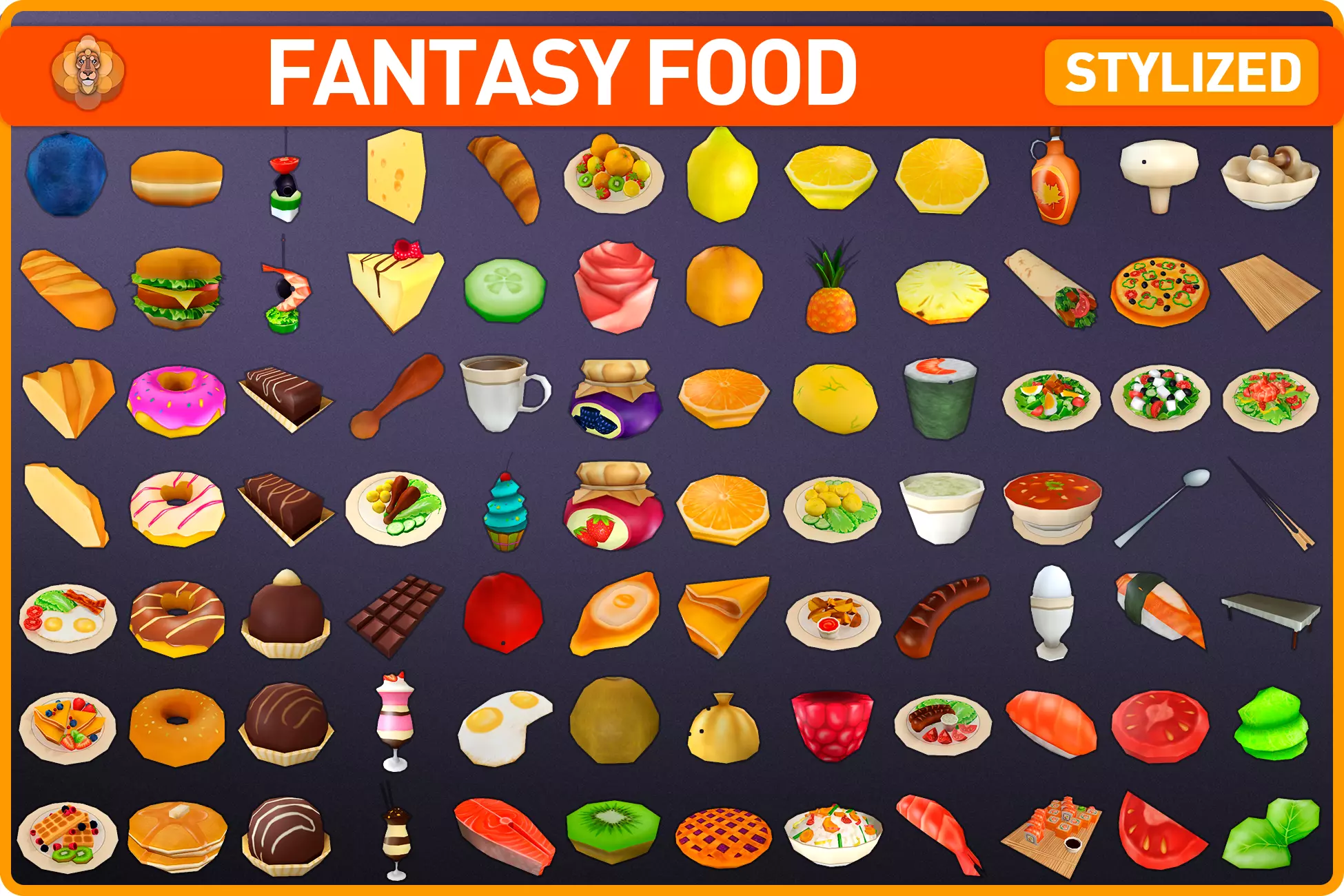 Fantasy Food Low-poly 3D model