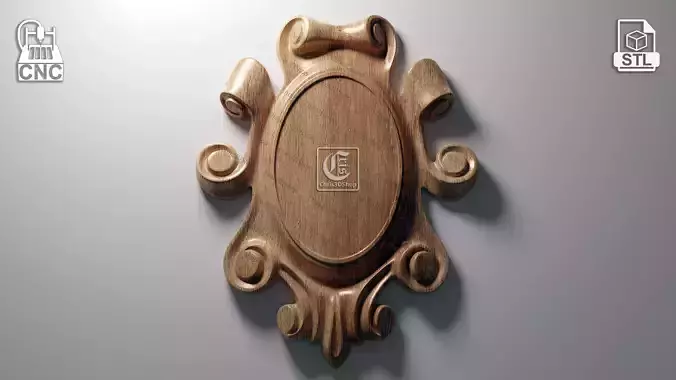 Decorative Plaque 2 - 3D STL Files for CNC 