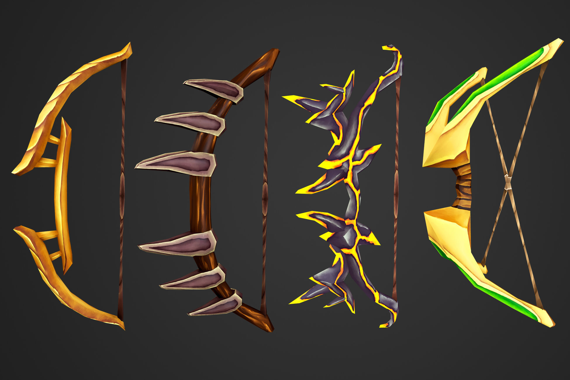 Stylized Weapons Collection Low-poly 3D model_2