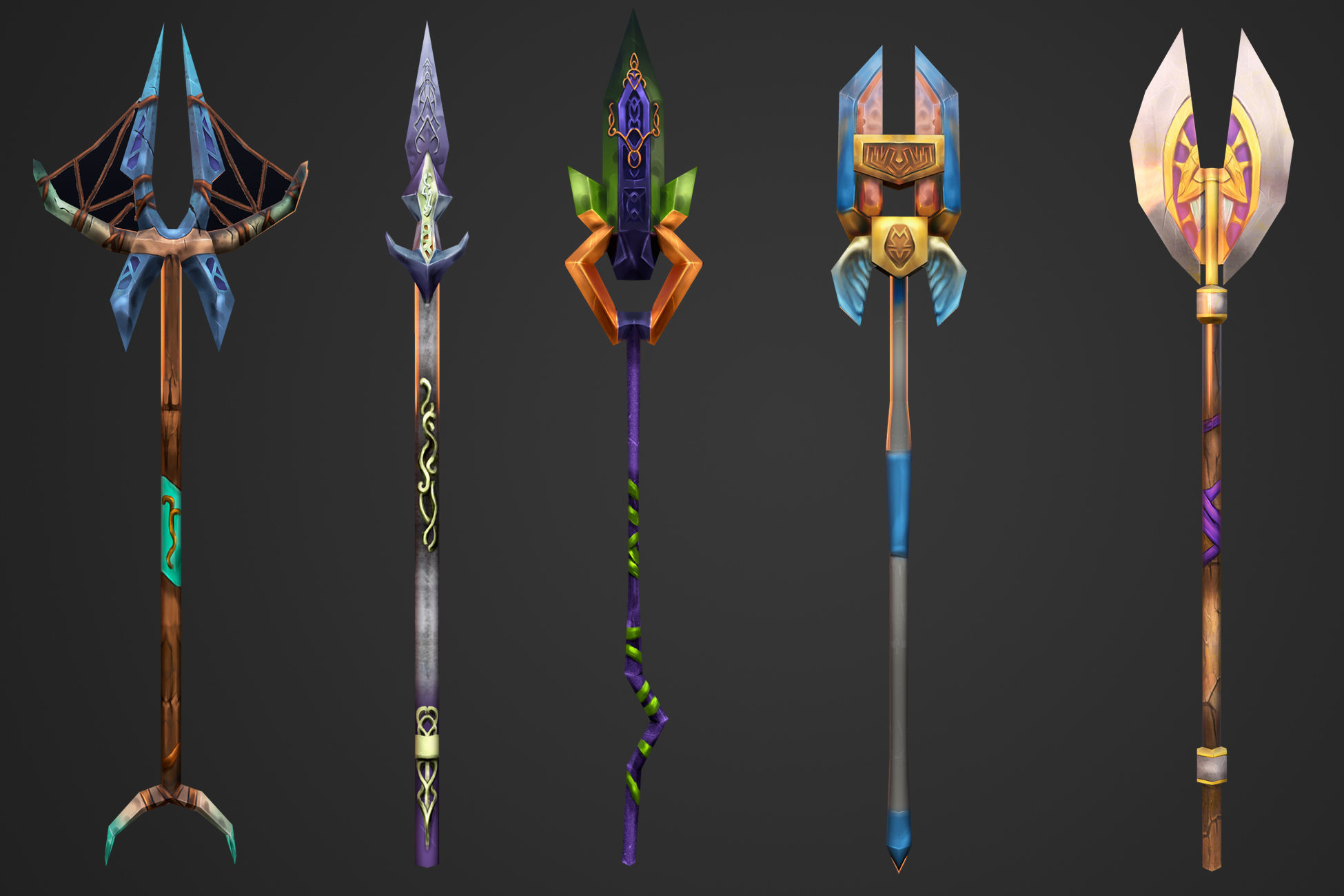 Stylized Weapons Collection Low-poly 3D model_5