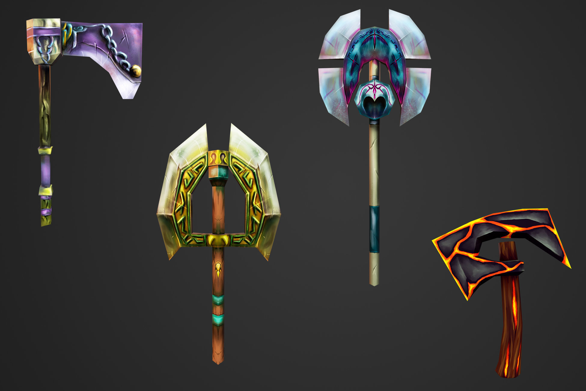 Stylized Weapons Collection Low-poly 3D model_14
