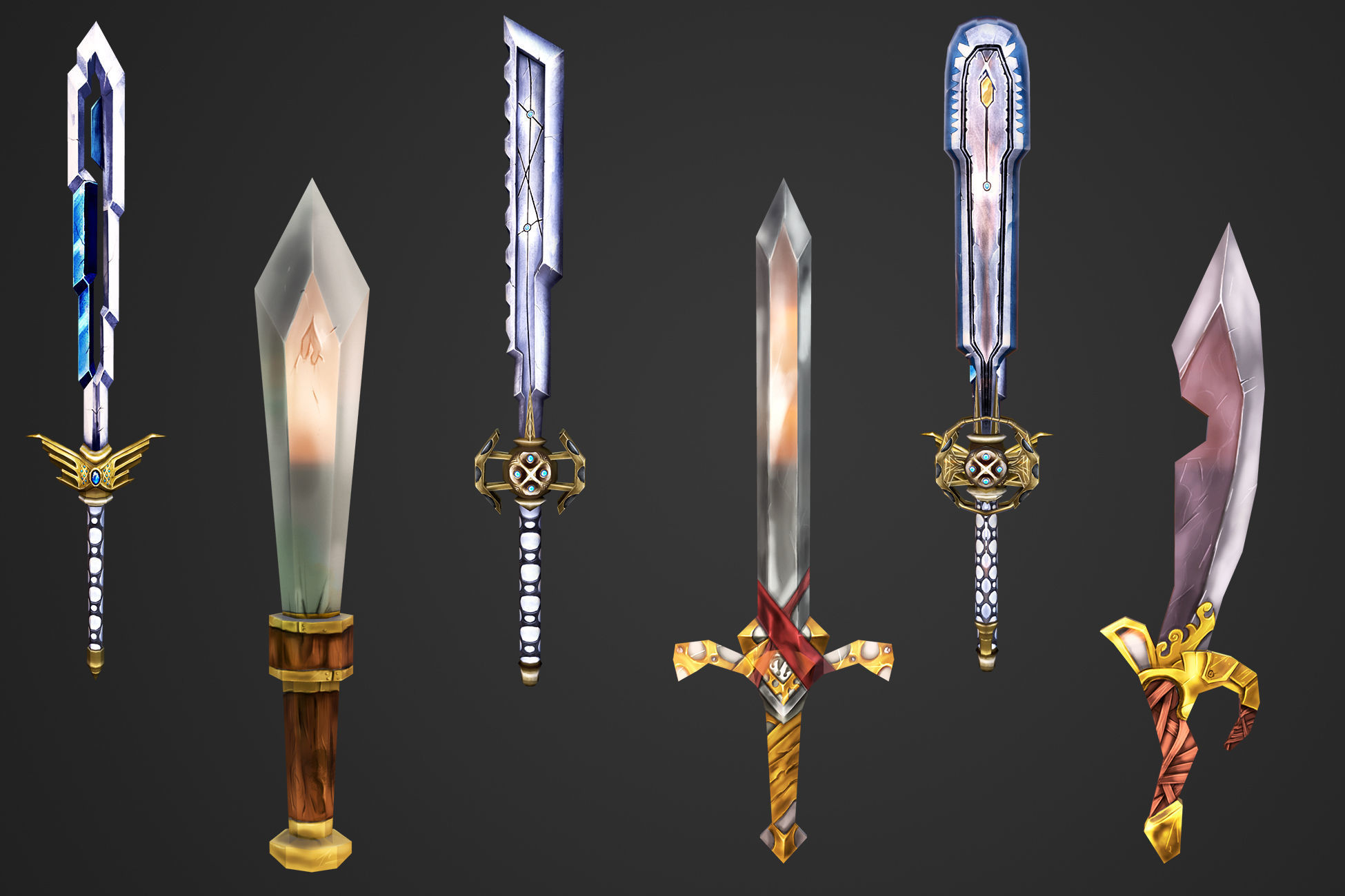 Stylized Weapons Collection Low-poly 3D model_7