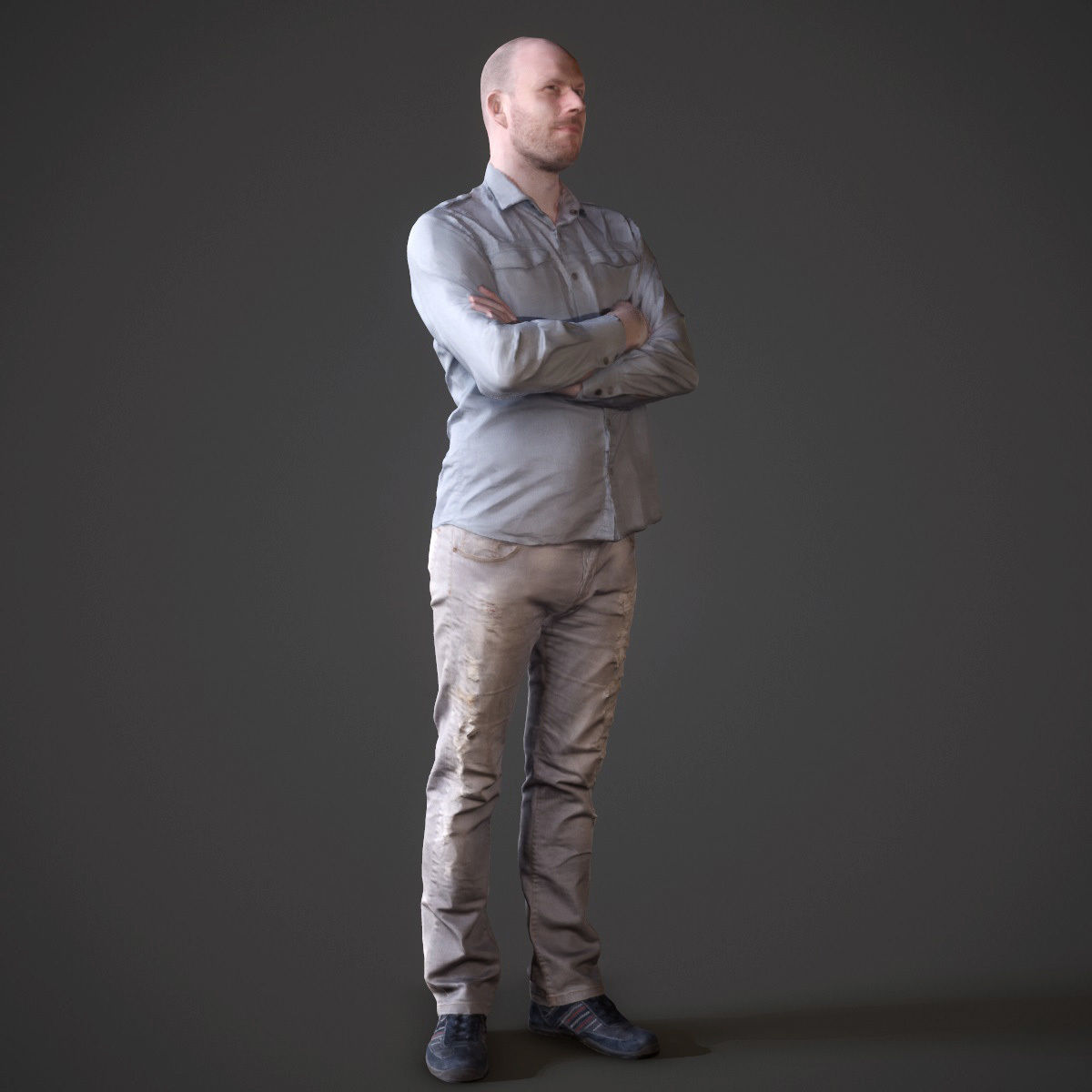 Casual Man Low-poly 3D model_4