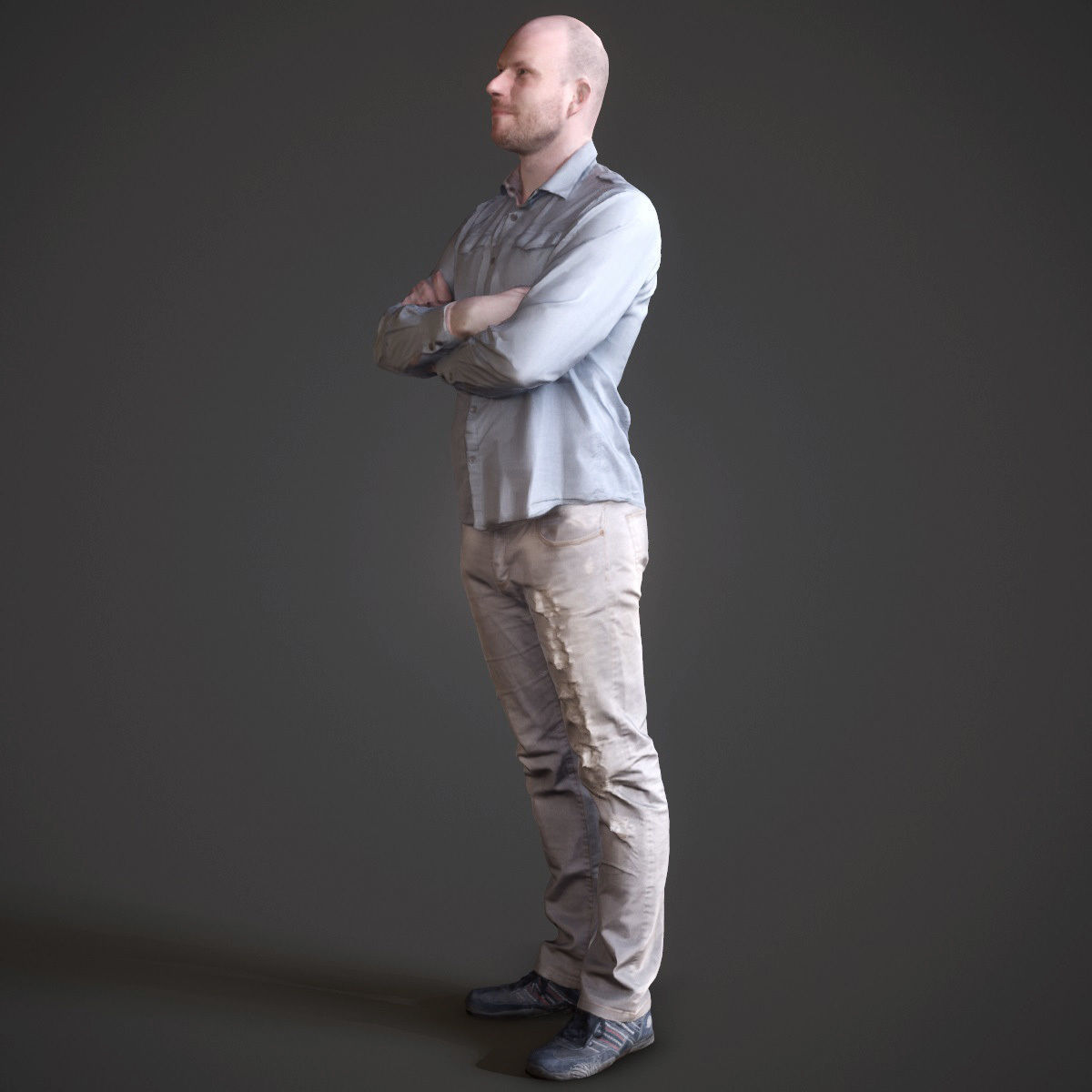 Casual Man Low-poly 3D model_2