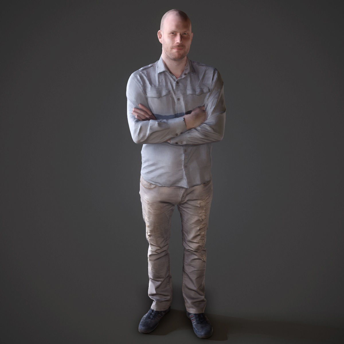 Casual Man Low-poly 3D model_3