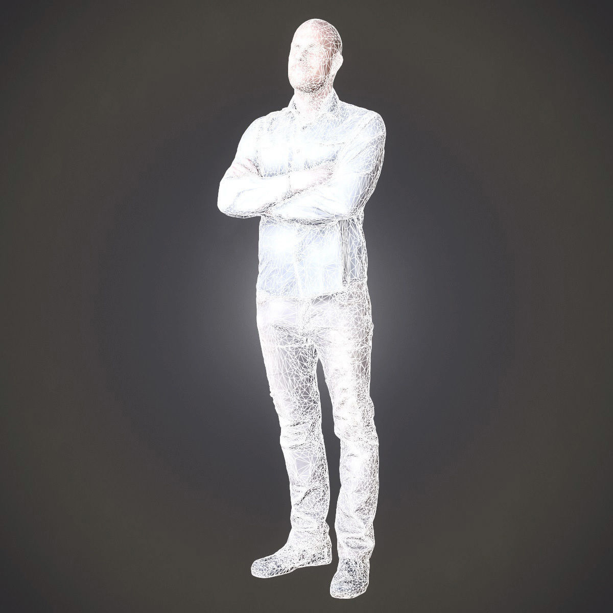 Casual Man Low-poly 3D model_5