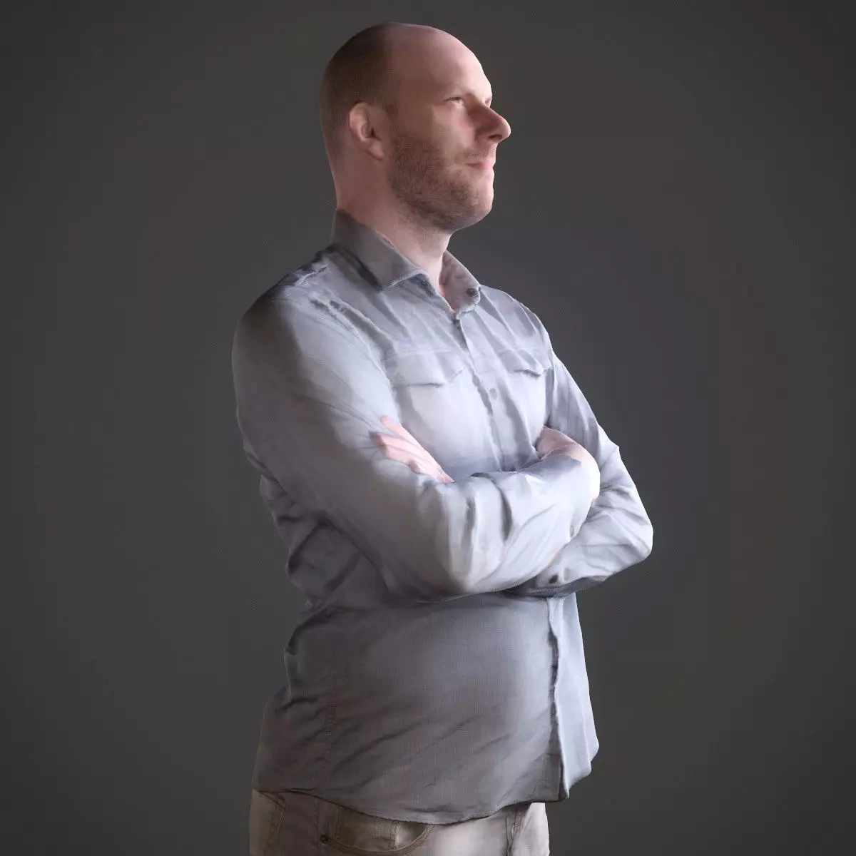 Casual Man Low-poly 3D model_0