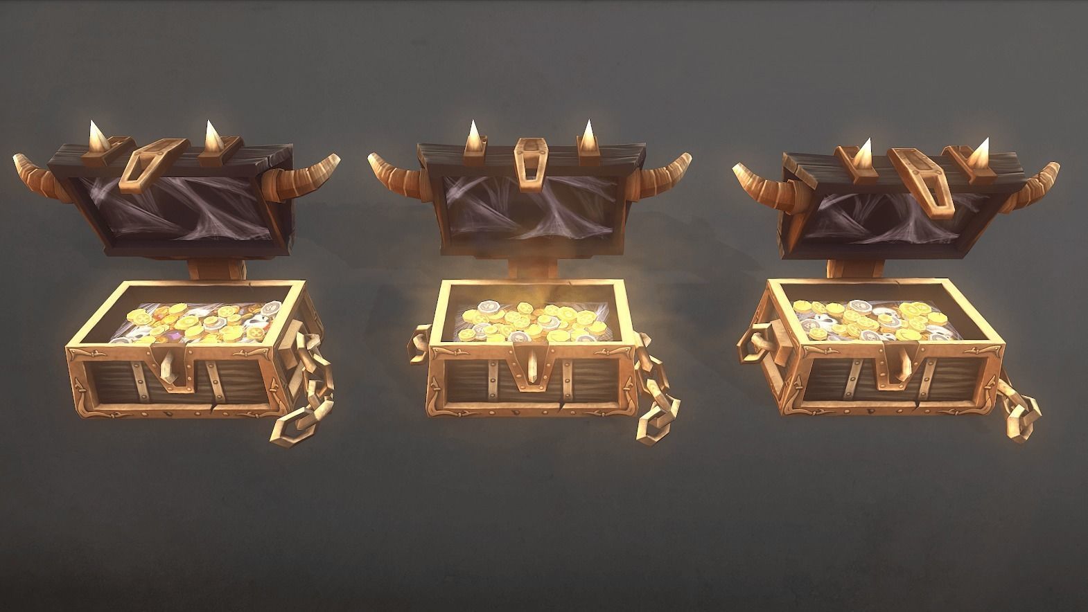 Treasure Chest Bundle Low-poly 3D model_13