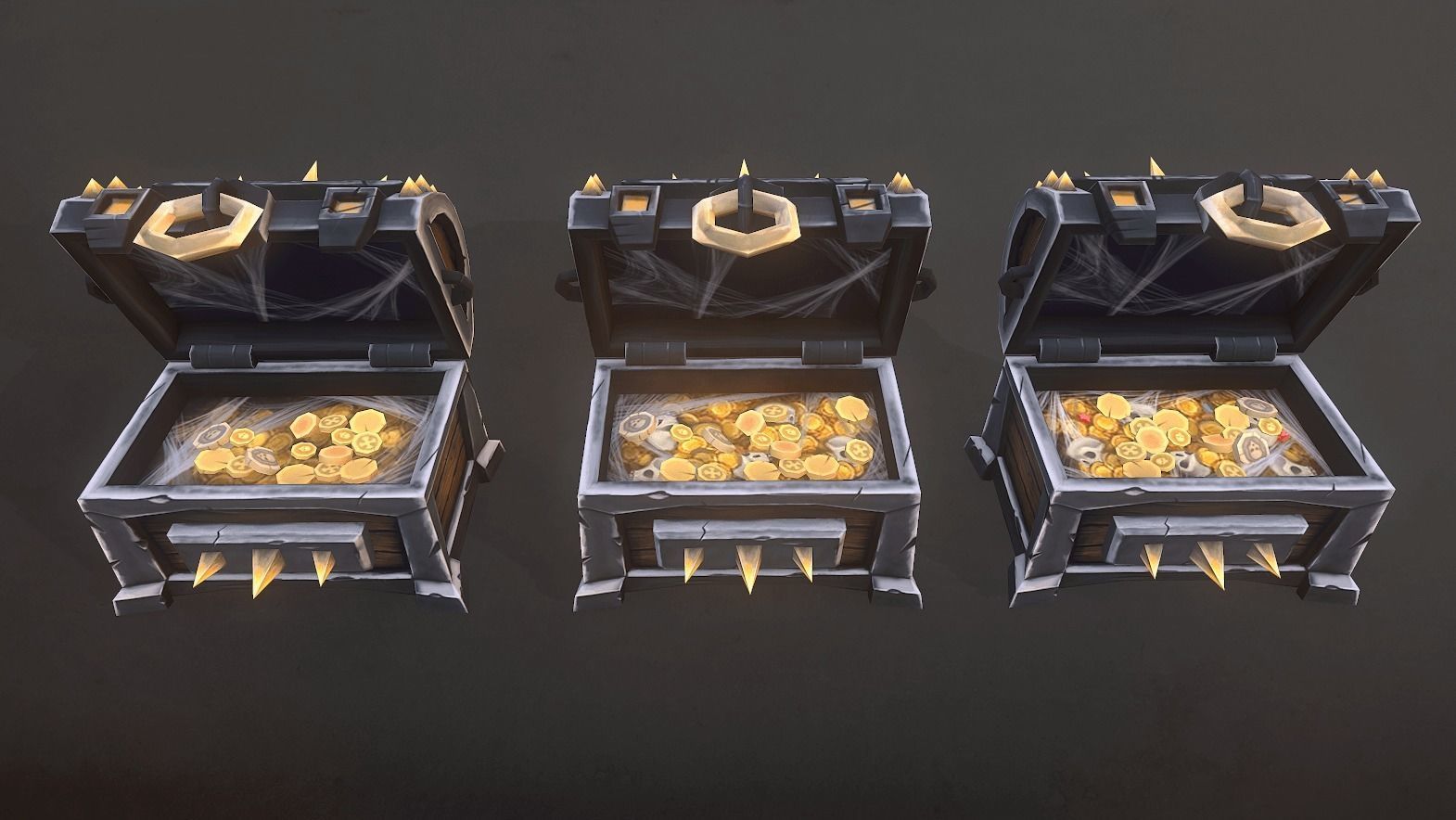 Treasure Chest Bundle Low-poly 3D model_8