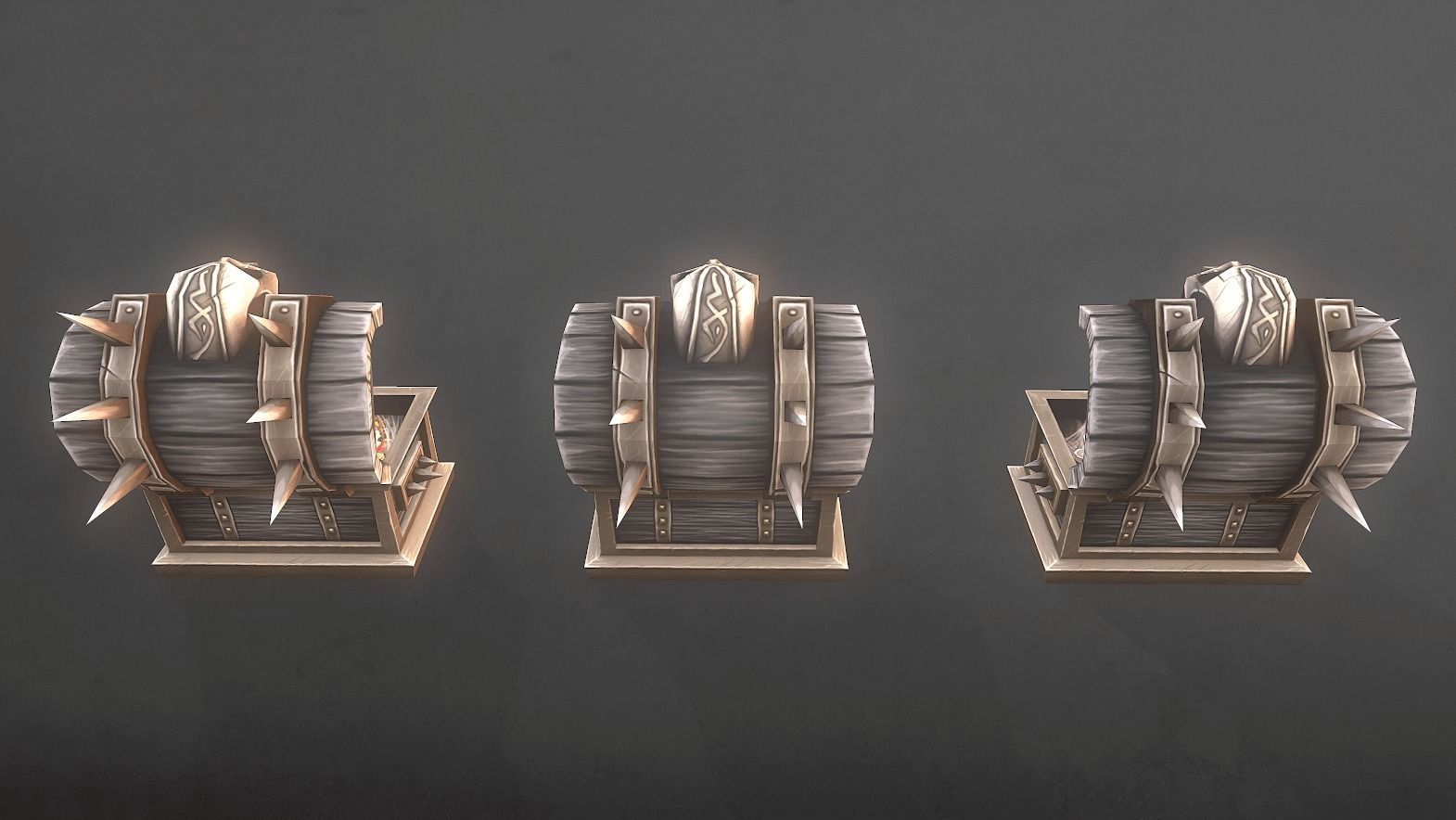 Treasure Chest Bundle Low-poly 3D model_9
