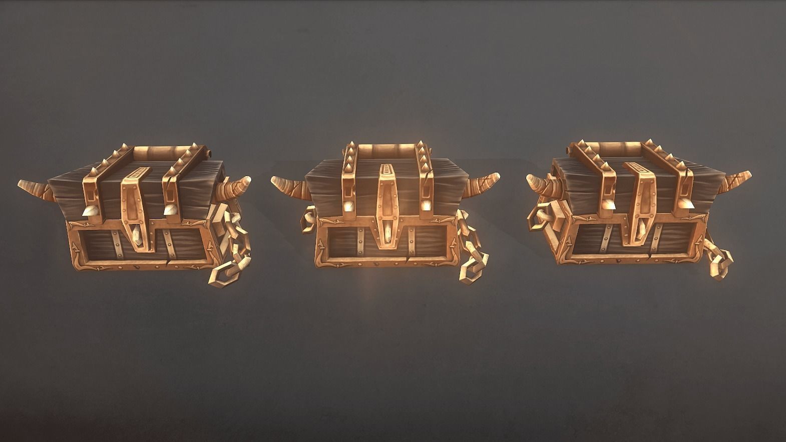 Treasure Chest Bundle Low-poly 3D model_10
