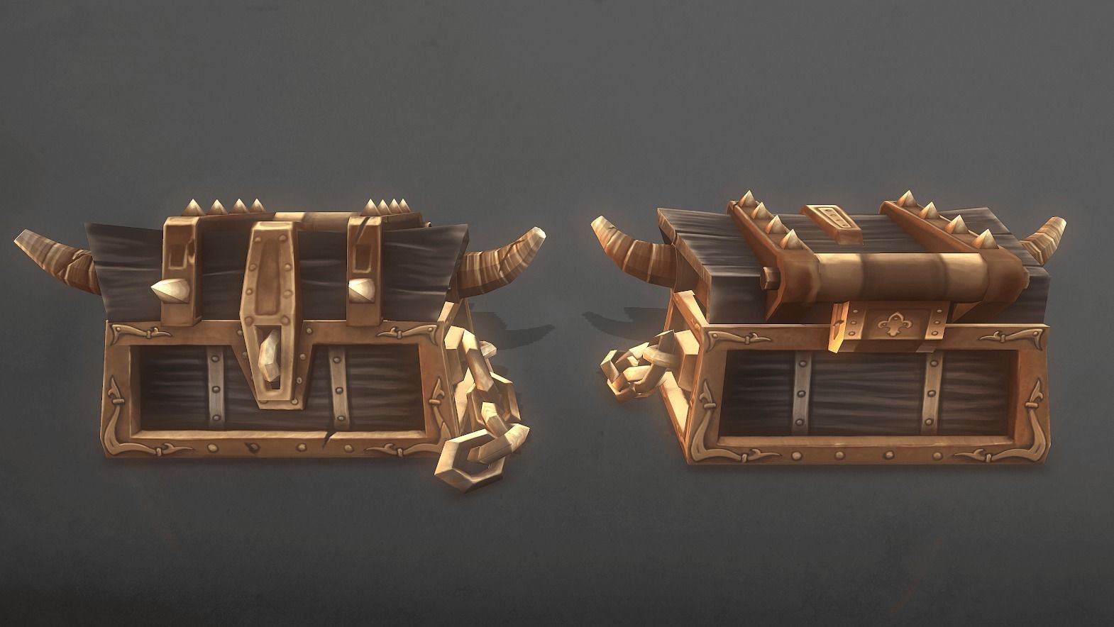 Treasure Chest Bundle Low-poly 3D model_2