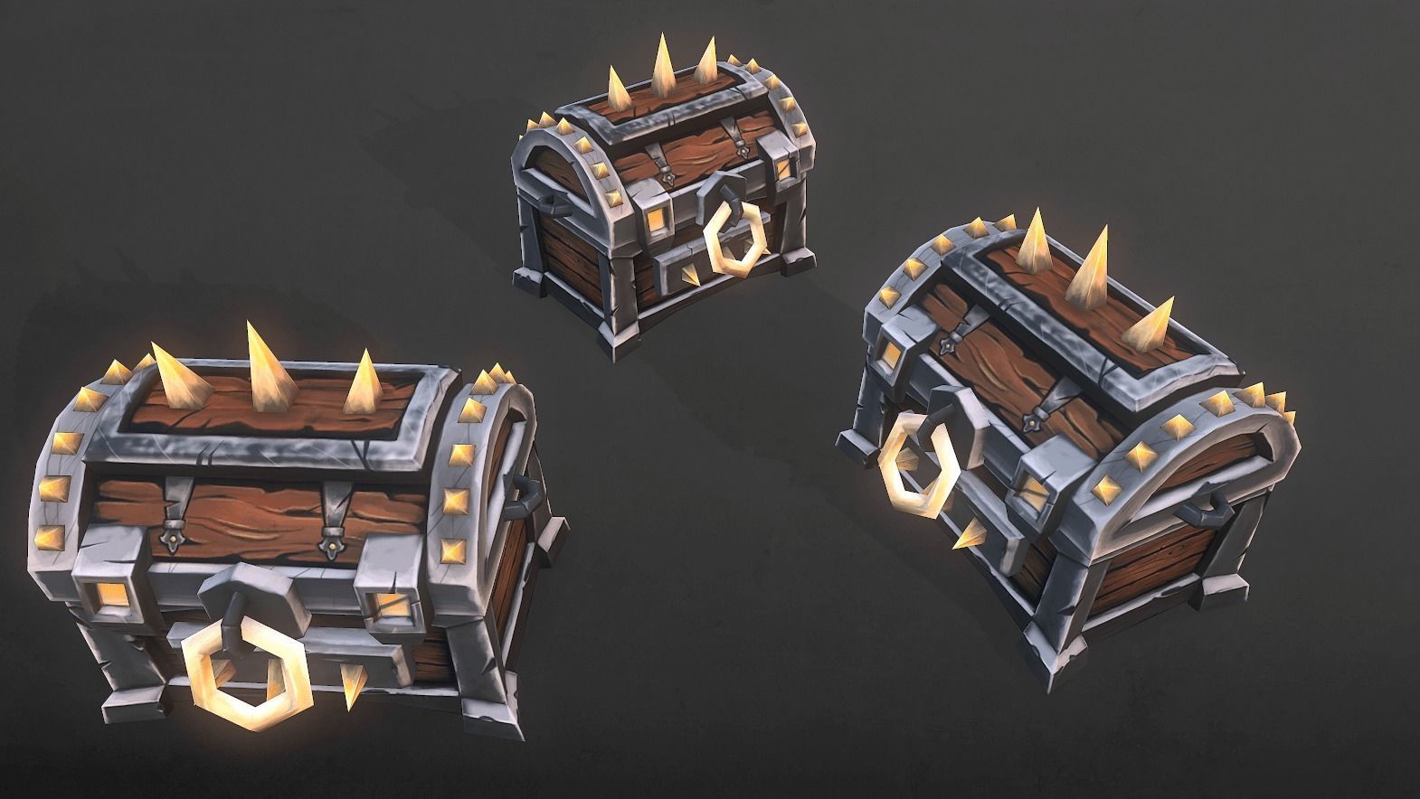 Treasure Chest Bundle Low-poly 3D model_6