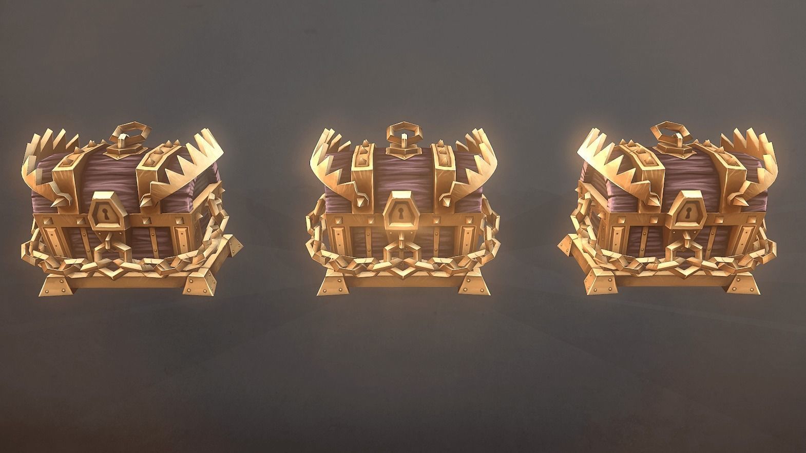 Treasure Chest Bundle Low-poly 3D model_7