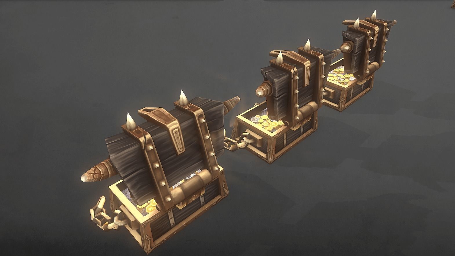 Treasure Chest Bundle Low-poly 3D model_5