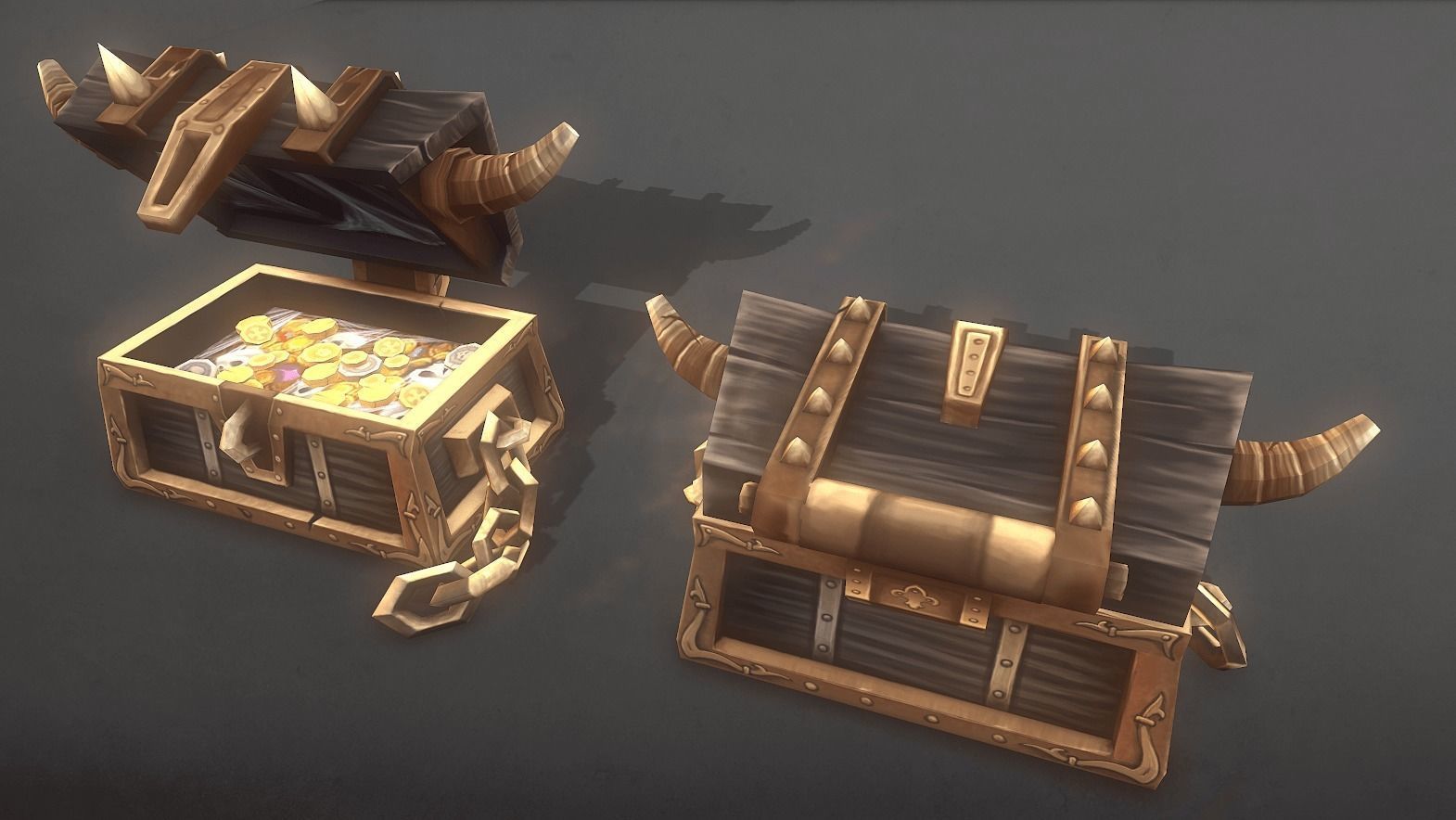Treasure Chest Bundle Low-poly 3D model_14