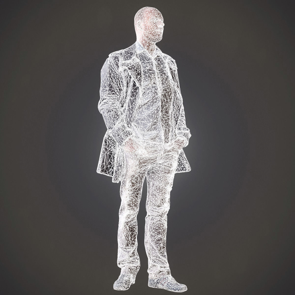 Casual Man Low-poly 3D model_4