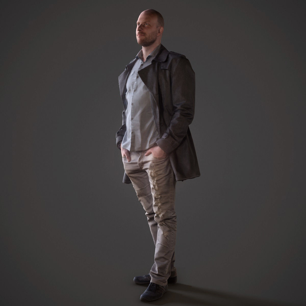 Casual Man Low-poly 3D model_2