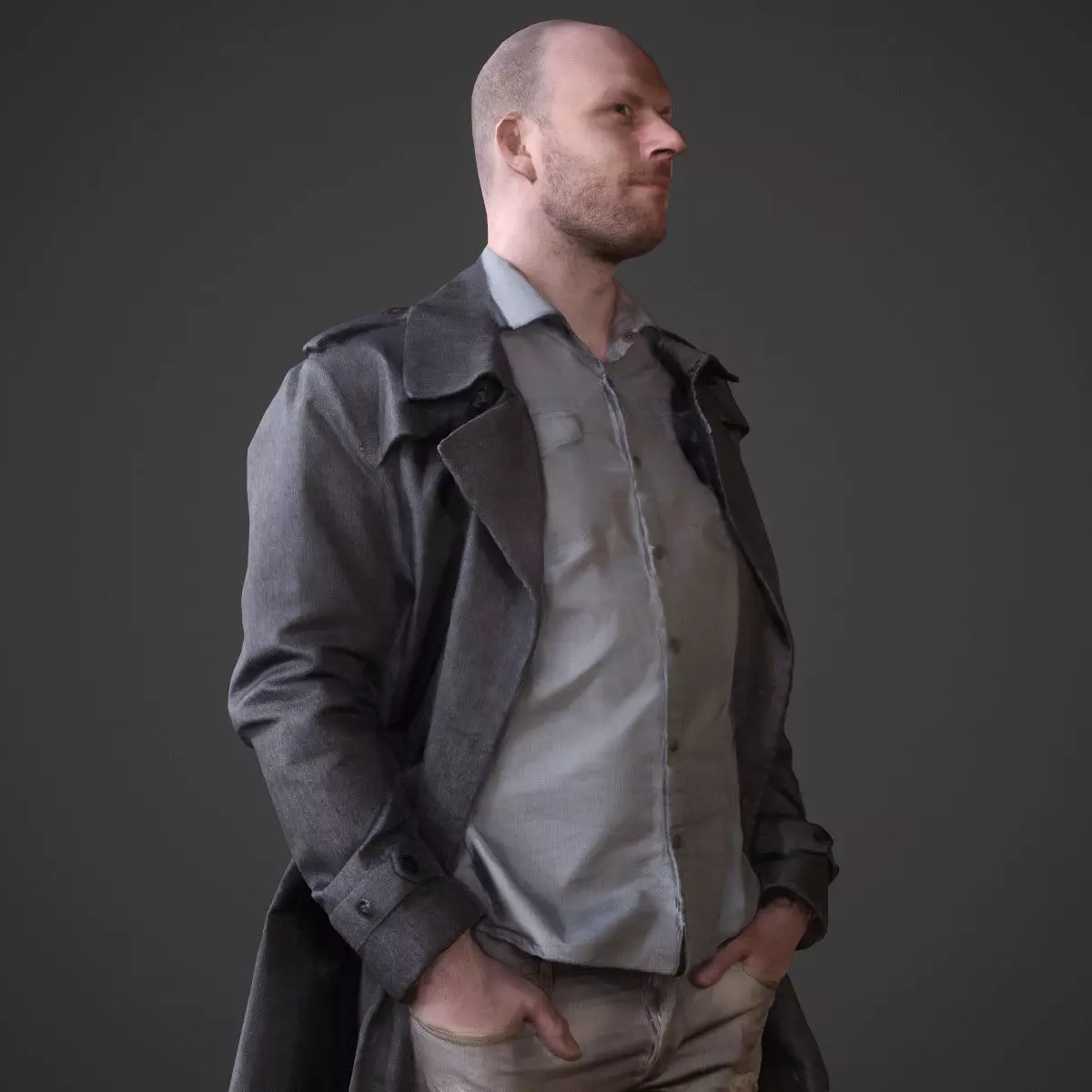 Casual Man Low-poly 3D model_0