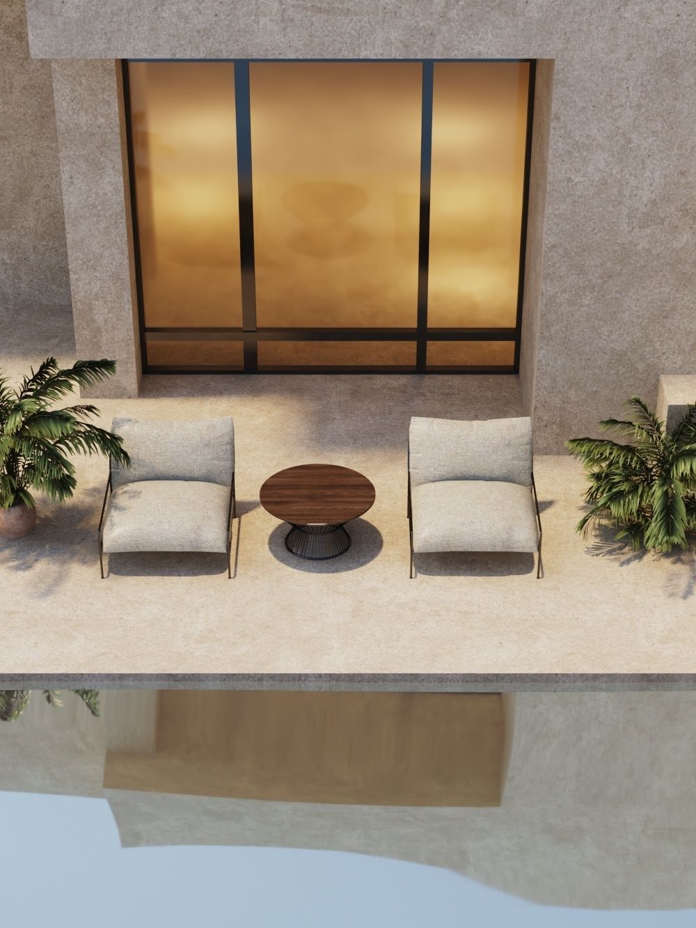 VRay - 3DS MAX scene files Minimal house Exterior 3D model Low-poly 3D model_3