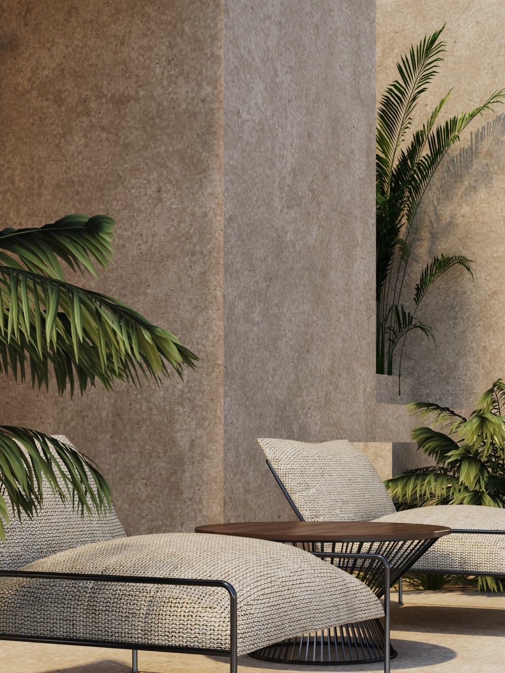 VRay - 3DS MAX scene files Minimal house Exterior 3D model Low-poly 3D model_2